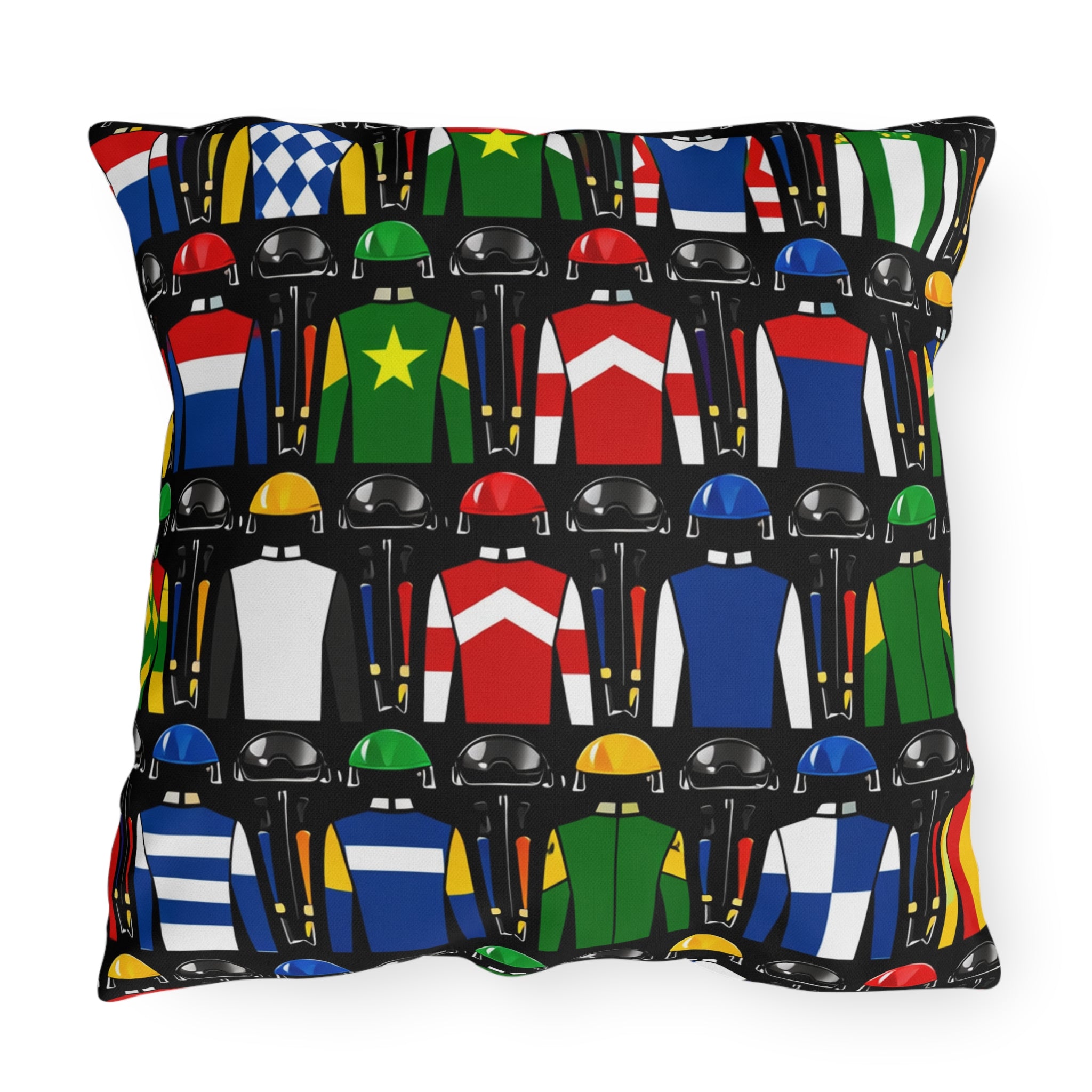Jockey Silks Pattern Outdoor Pillow Horse Racing