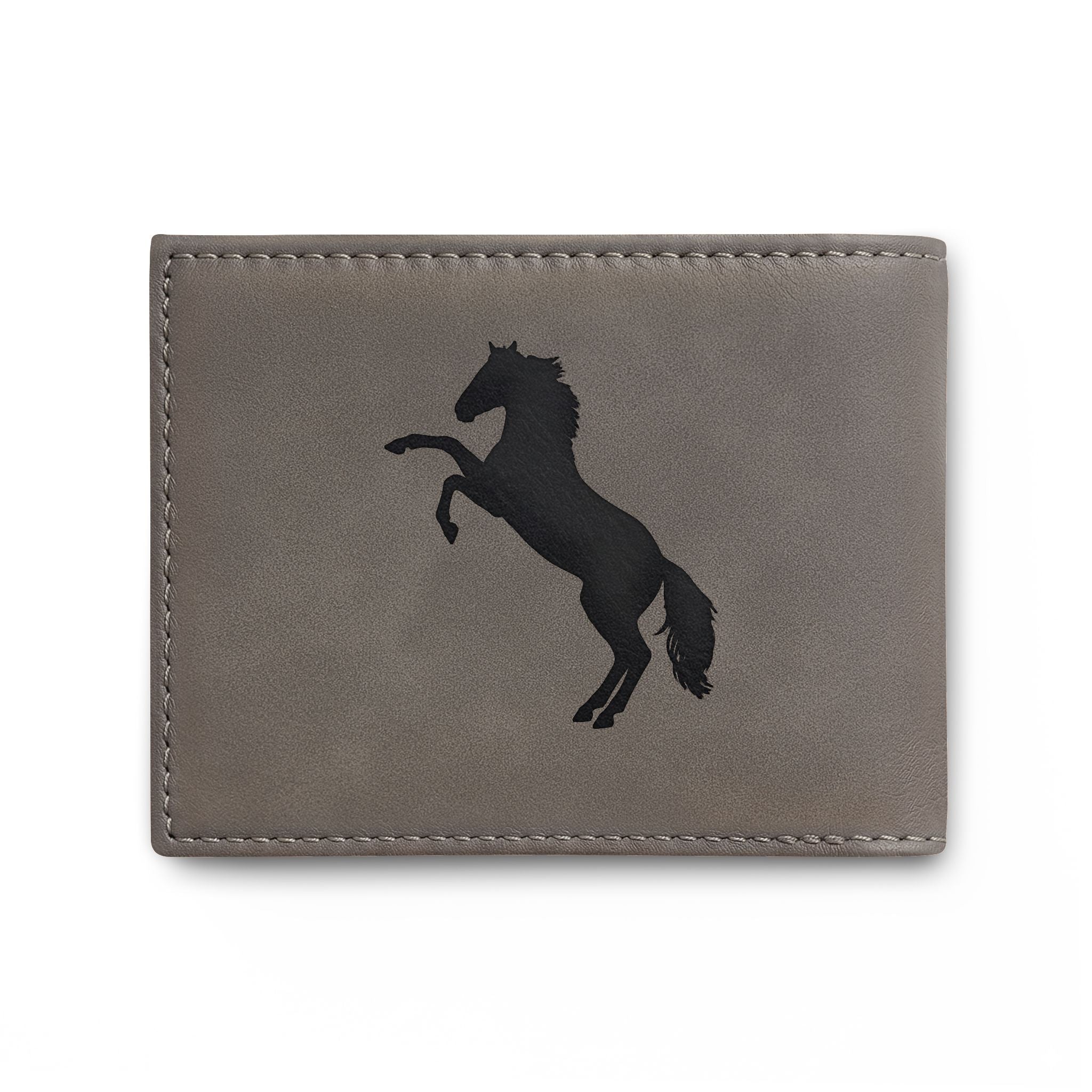 Rearing Horse Bi-Fold Wallet — Leather Wallet with Flip, Equestrian Gift