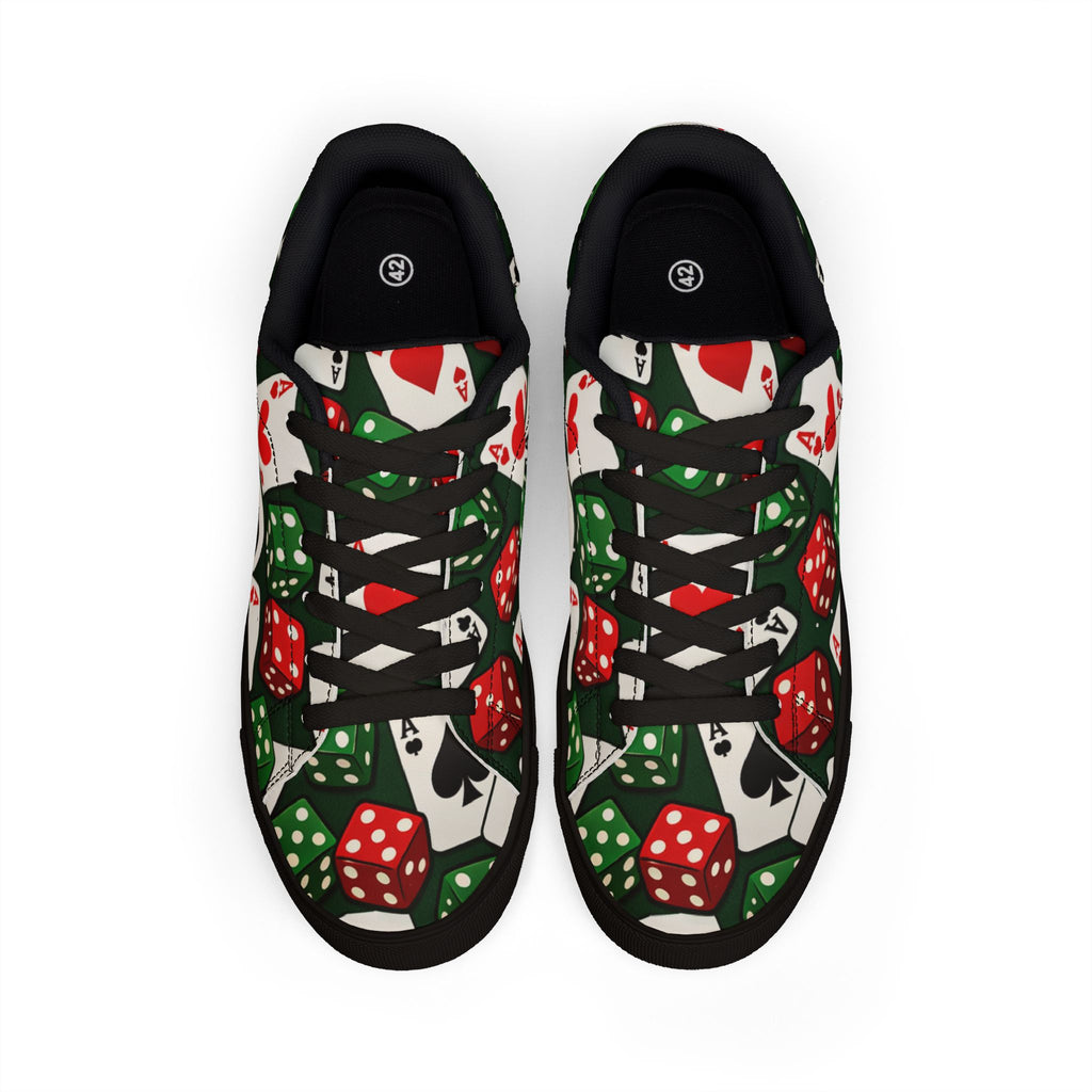 Low Top Sneakers — Casino Cards and Dice Pattern