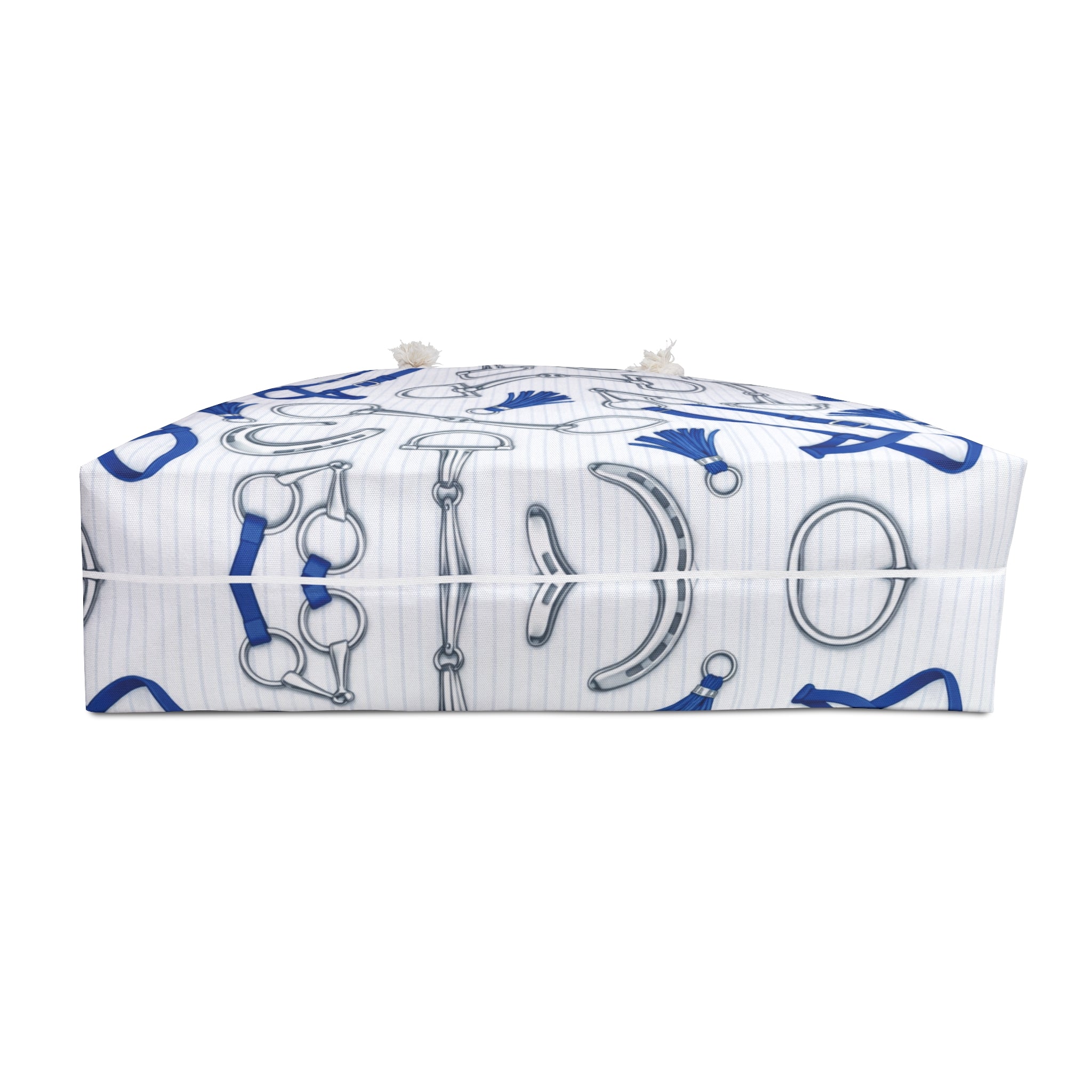 Equestrian Bit Pattern Weekender Bag — Nautical Blue Horse Travel Tote