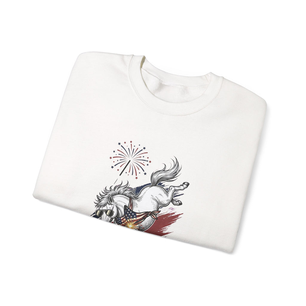 Feral but Free horse illustration Sweatshirt | quirky millennial humor