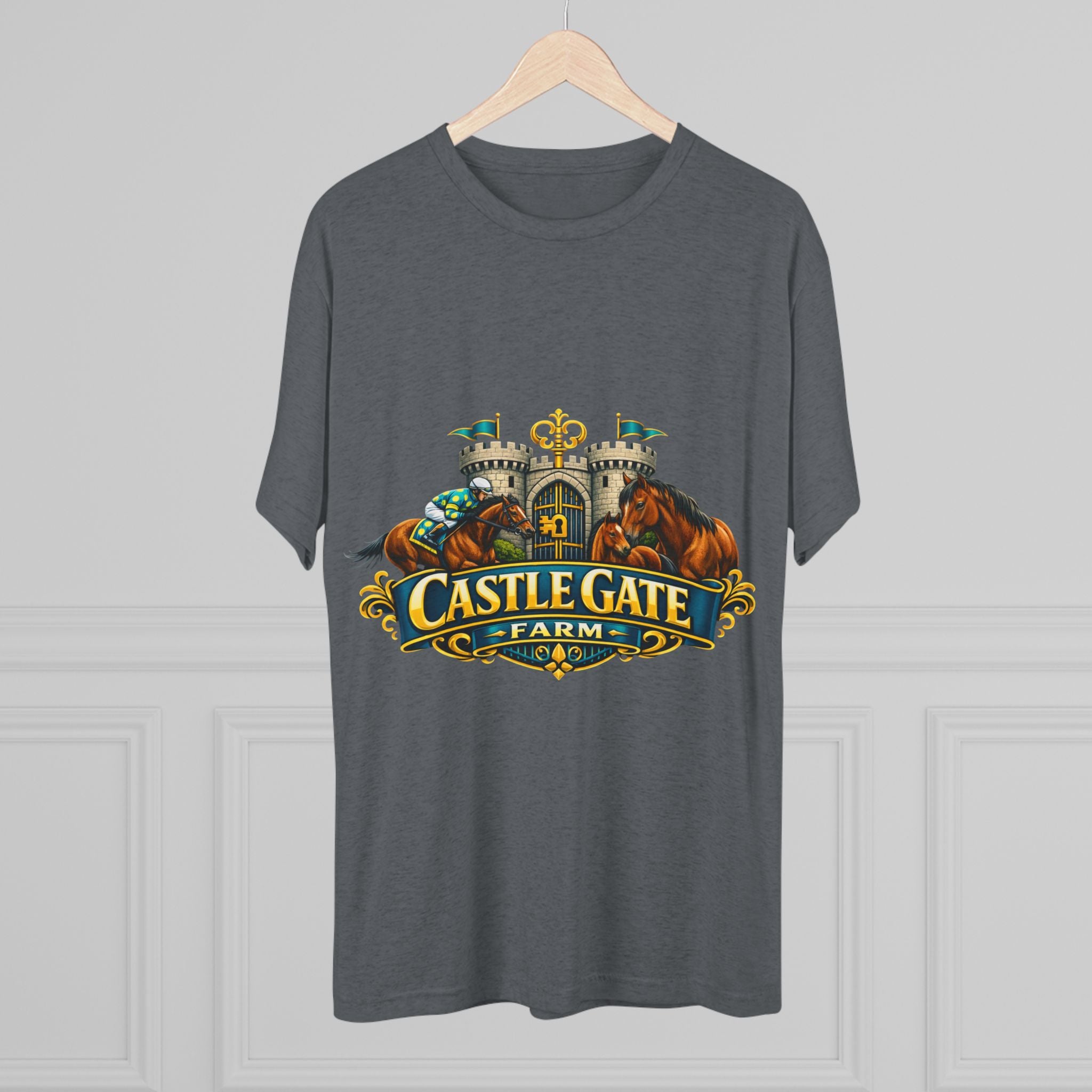 Castle Gate Farm T-Shirt – Retro Crest Logo Tee for Farm Lovers