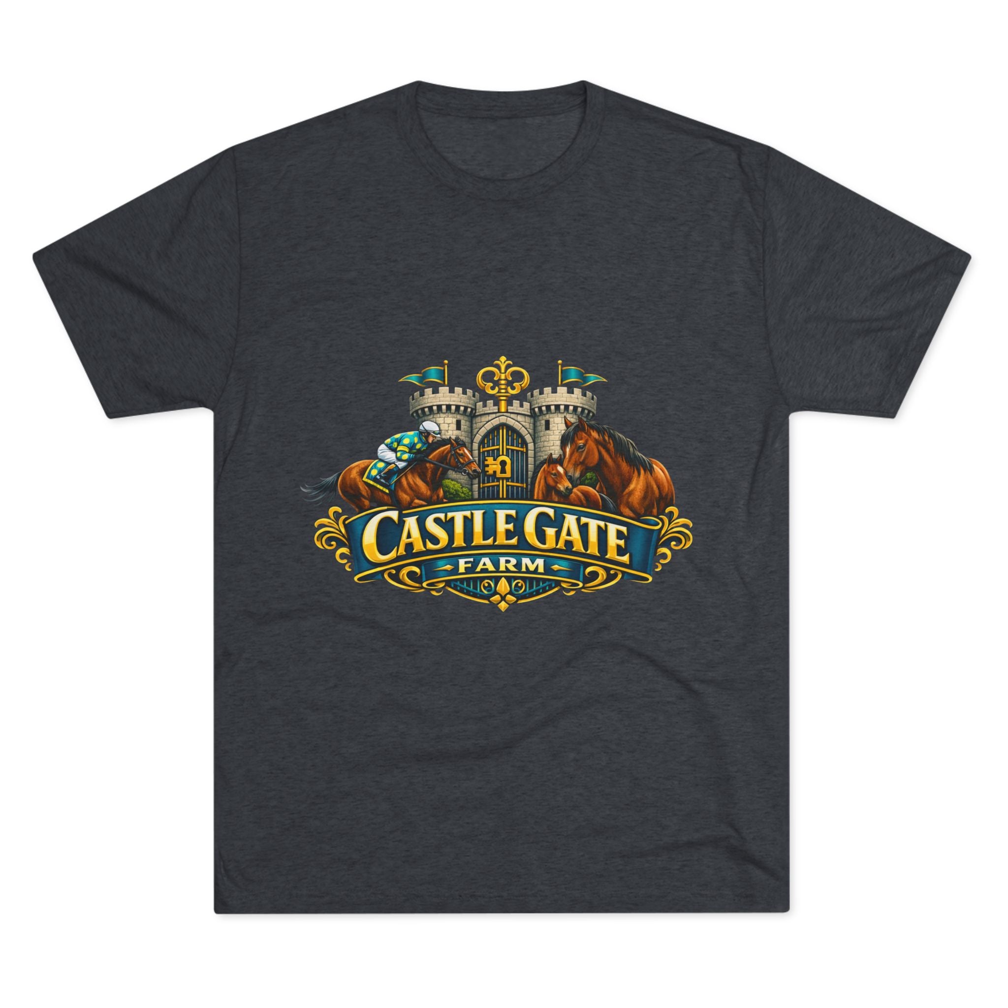 Castle Gate Farm T-Shirt – Retro Crest Logo Tee for Farm Lovers