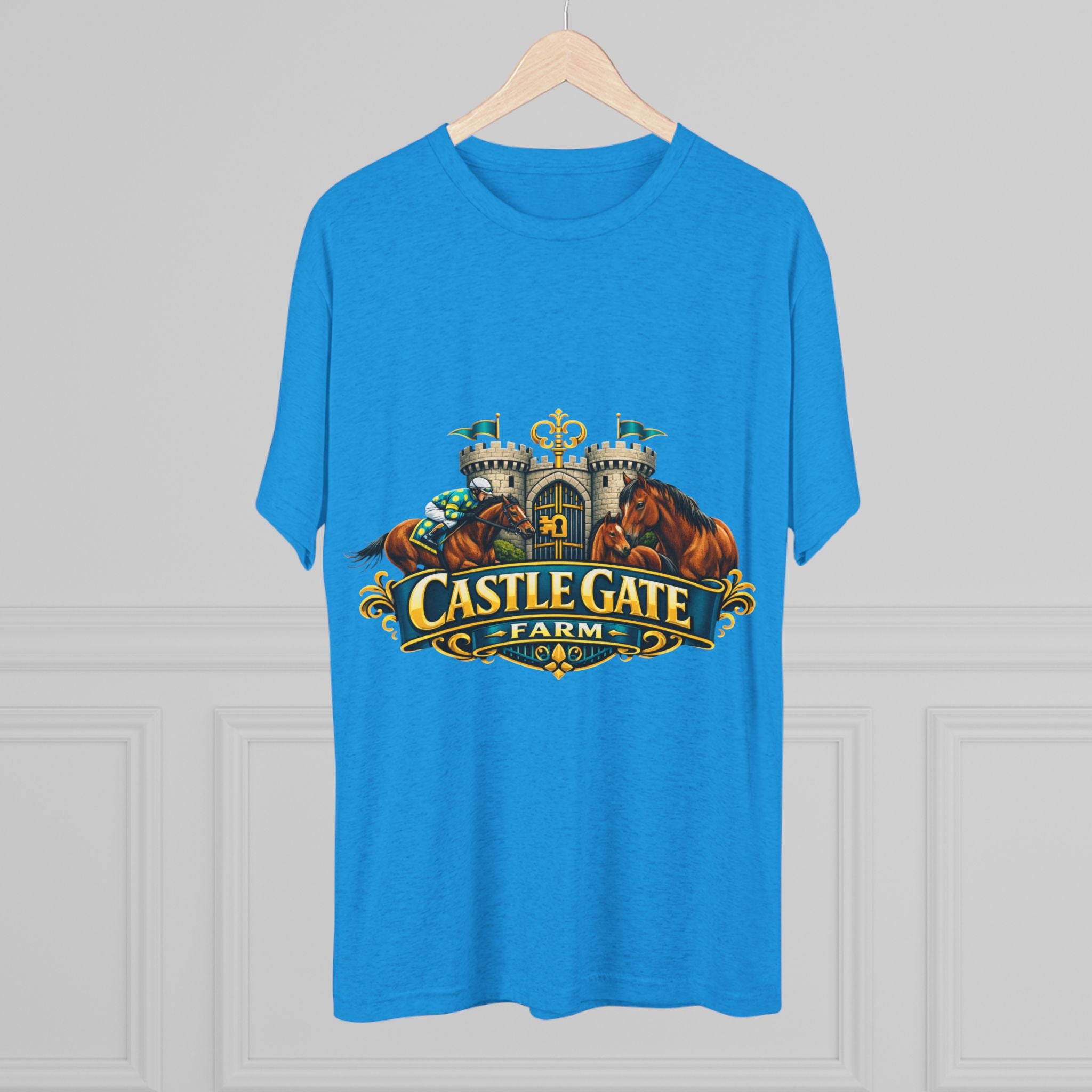 Castle Gate Farm T-Shirt – Retro Crest Logo Tee for Farm Lovers