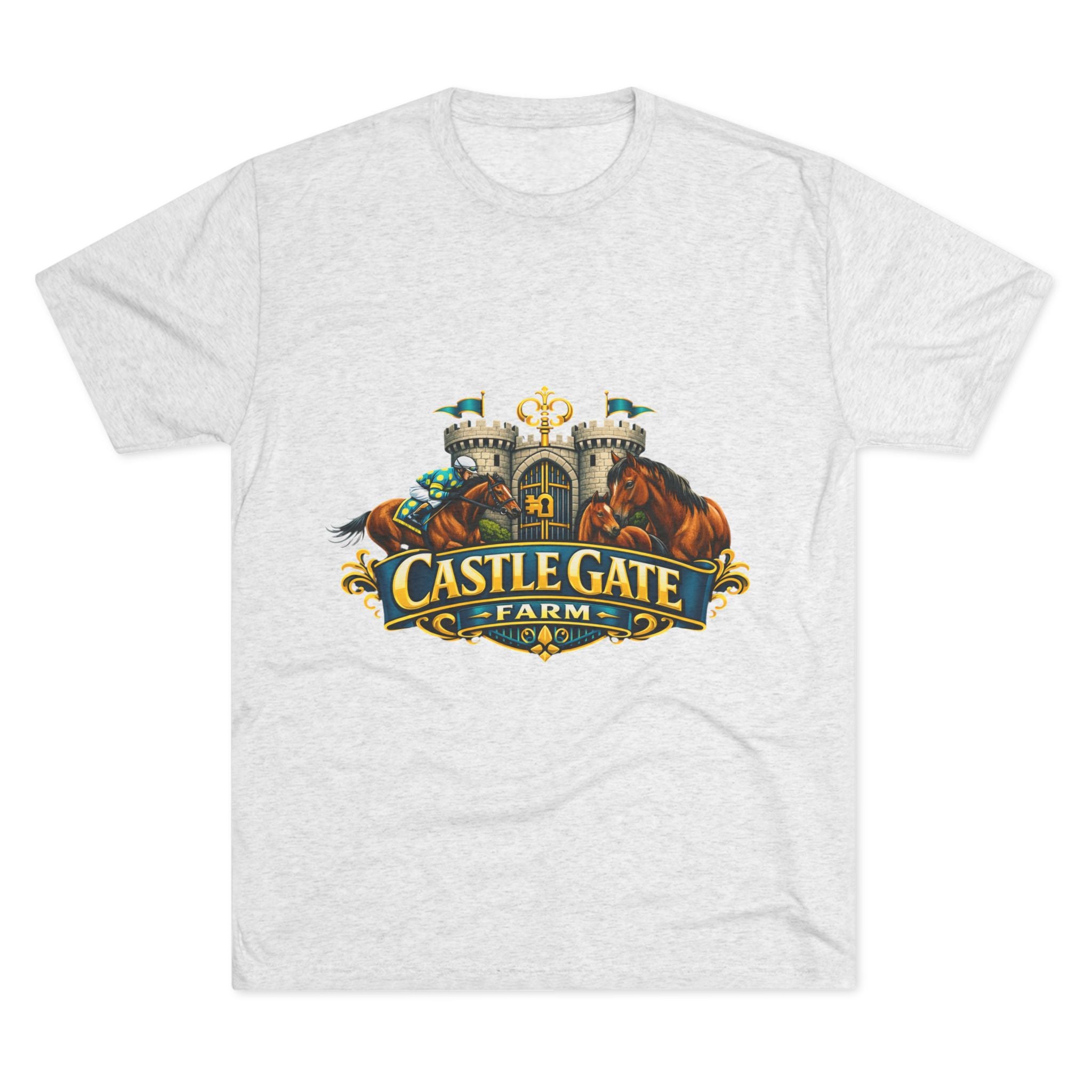 Castle Gate Farm T-Shirt – Retro Crest Logo Tee for Farm Lovers