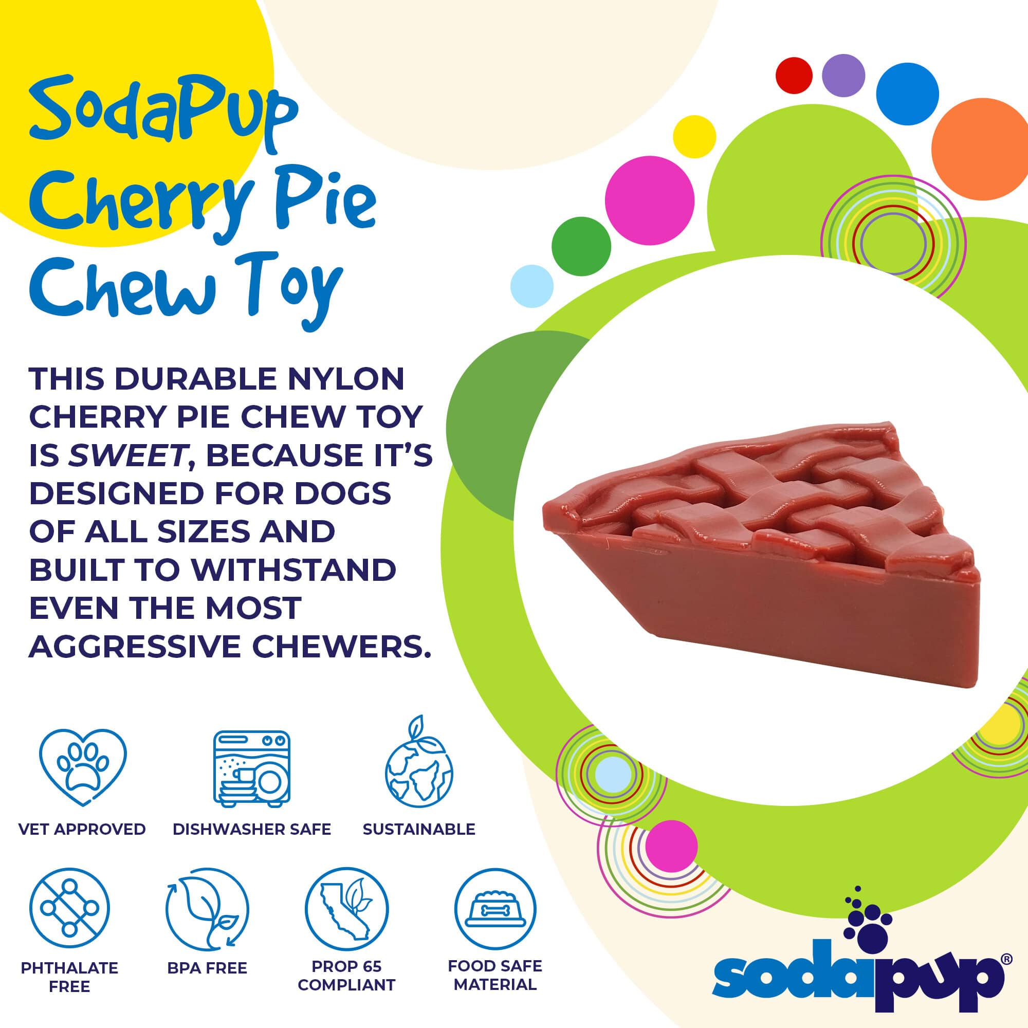 SodaPup Cherry Pie eChew Nylon Dog Chew Toy for Aggressive Chewers