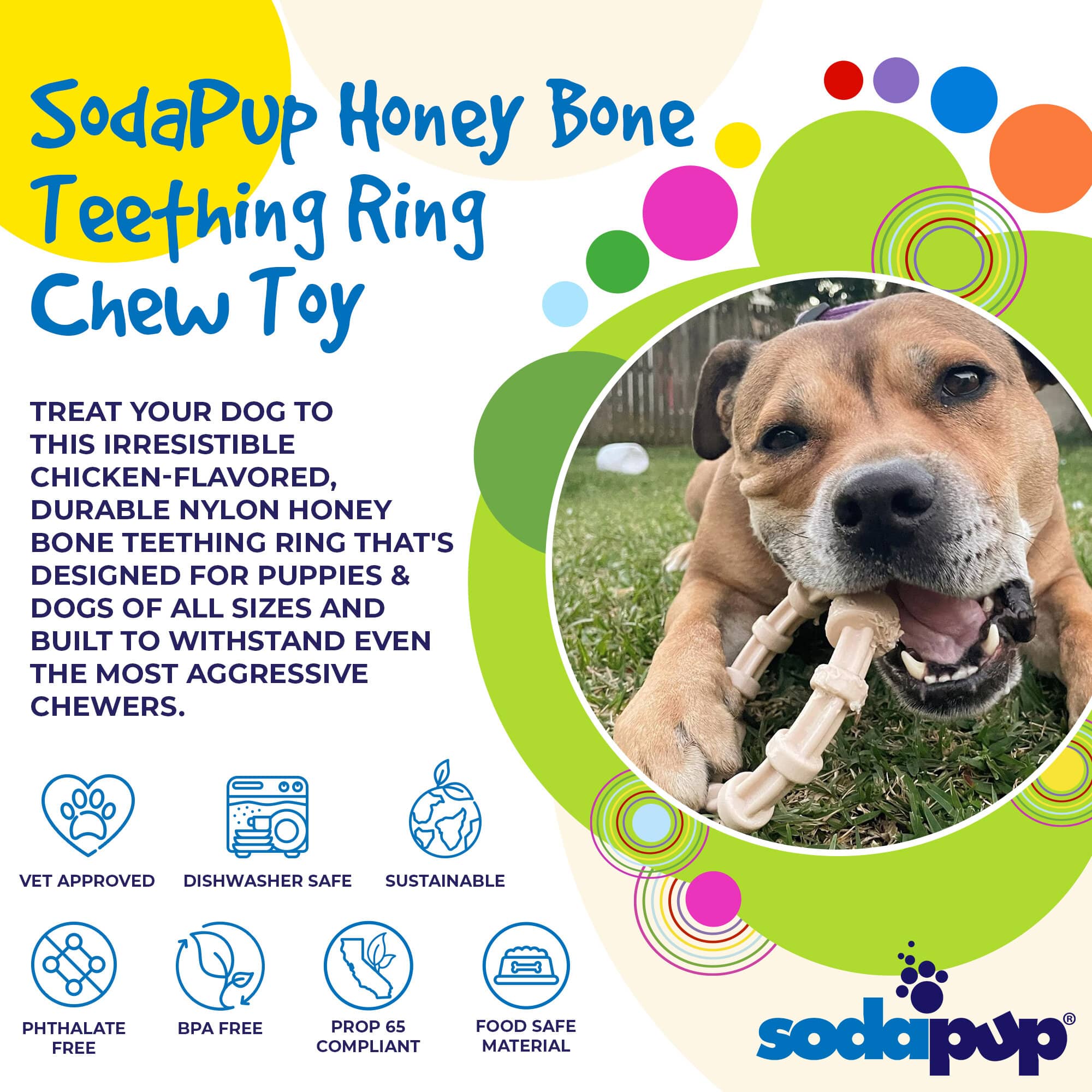 Honey Bone Chicken Flavored Teething Ring For Puppies Hb-Chicken