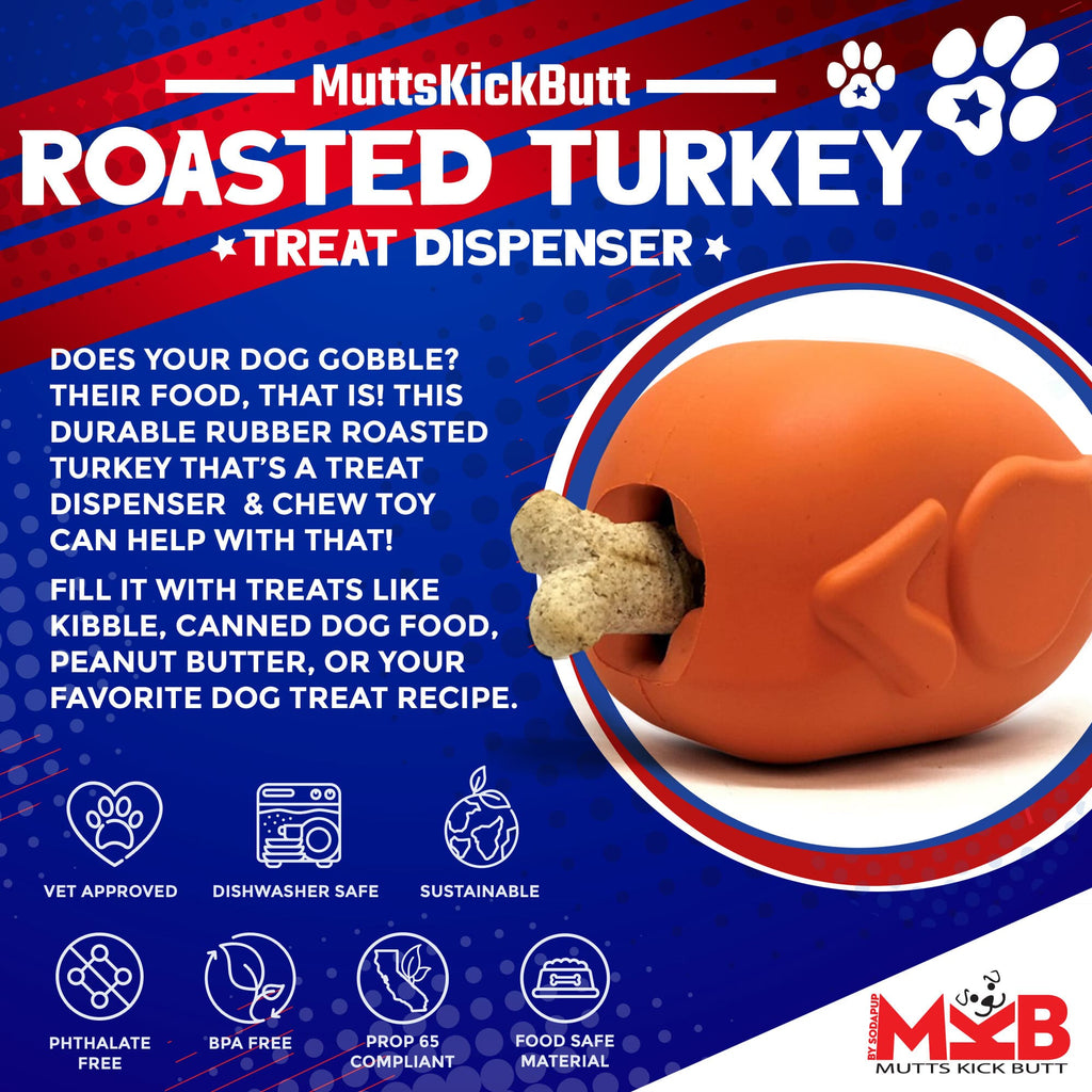 SodaPup Roasted Turkey eDispenser Dog Chew Toy Treat Dispenser