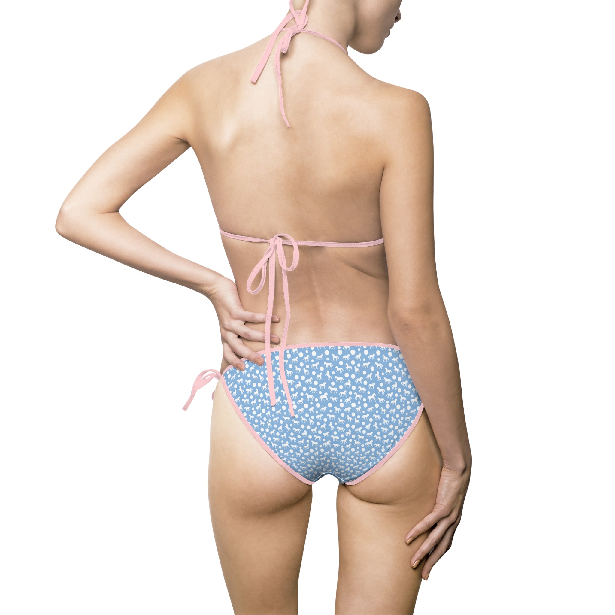 Women's Bikini Swimsuit Playful Horses and Polka Dots