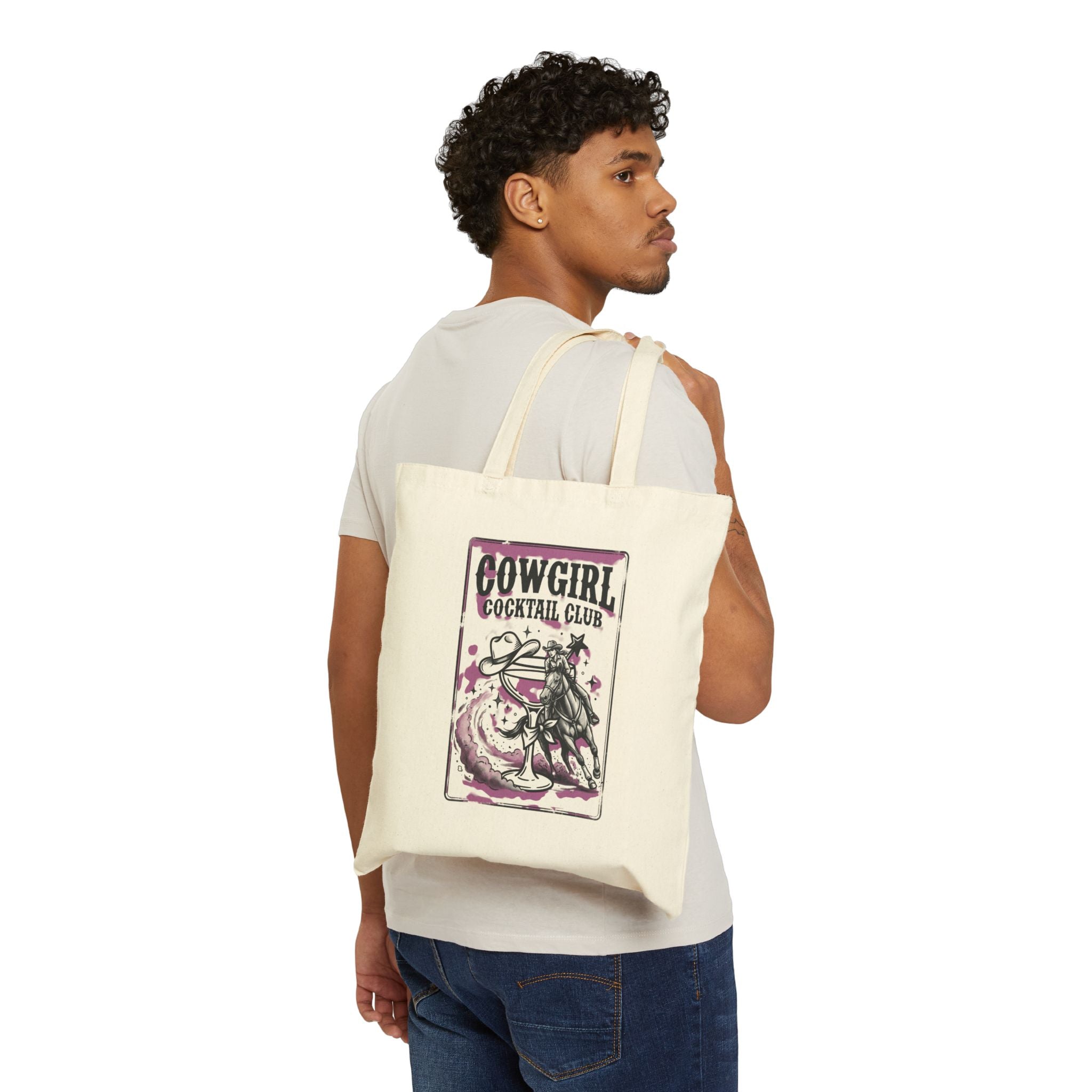 Cowgirl Cocktail Club Tote | Country Aesthetic, Western Canvas Tote