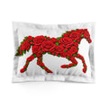 Romantic Horse of Roses Pillow Sham — Floral Equestrian Decorative Pillowcase