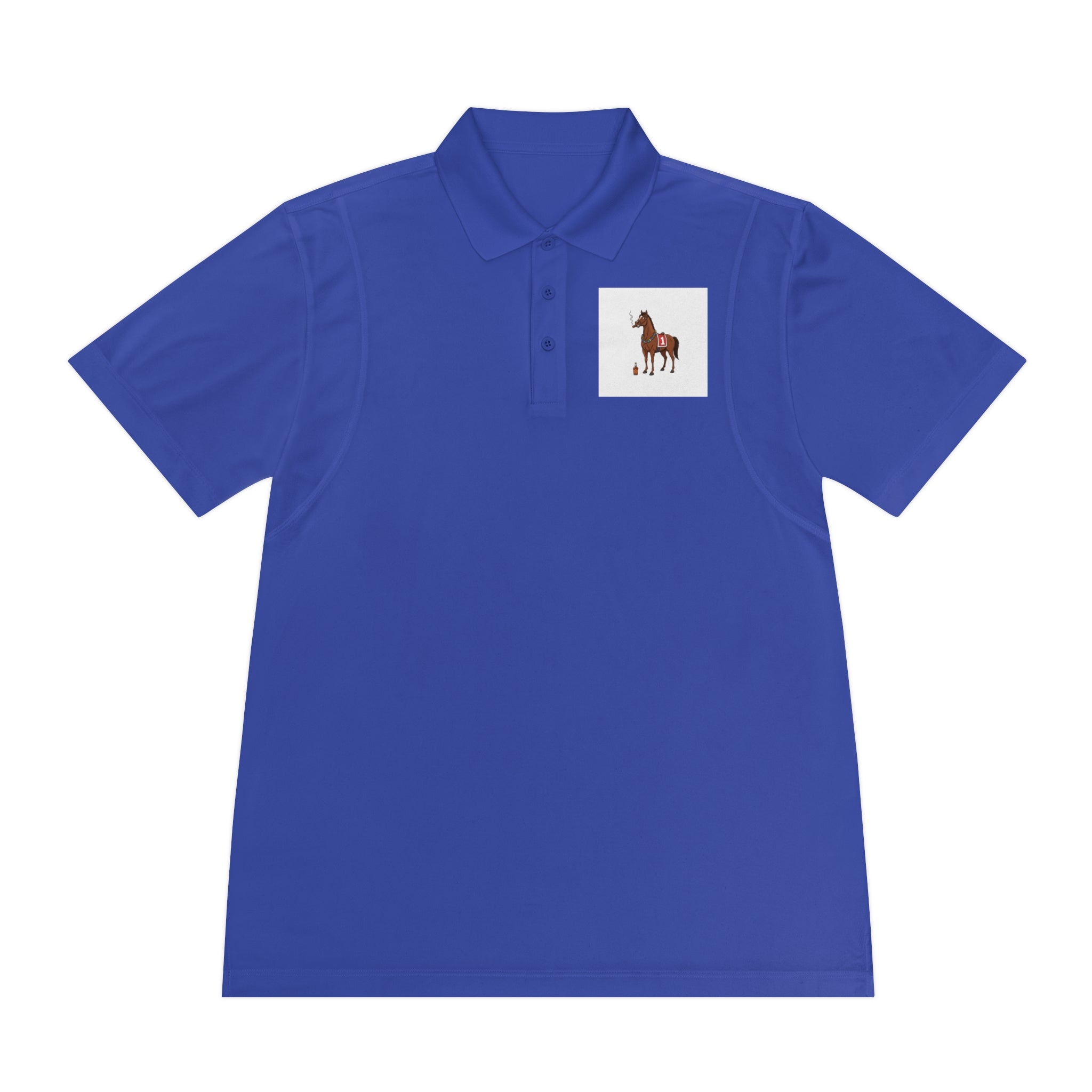 Horse Racing Polo Shirt — Vintage Jockey Saddle & Racing Horse Design