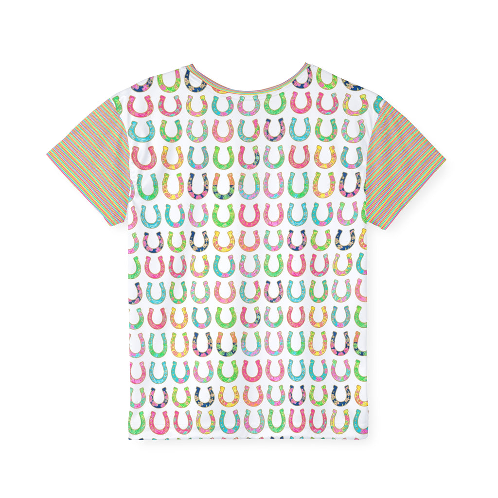 Kids Jersey — Colorful Horseshoe All-Over Print Sports Tee