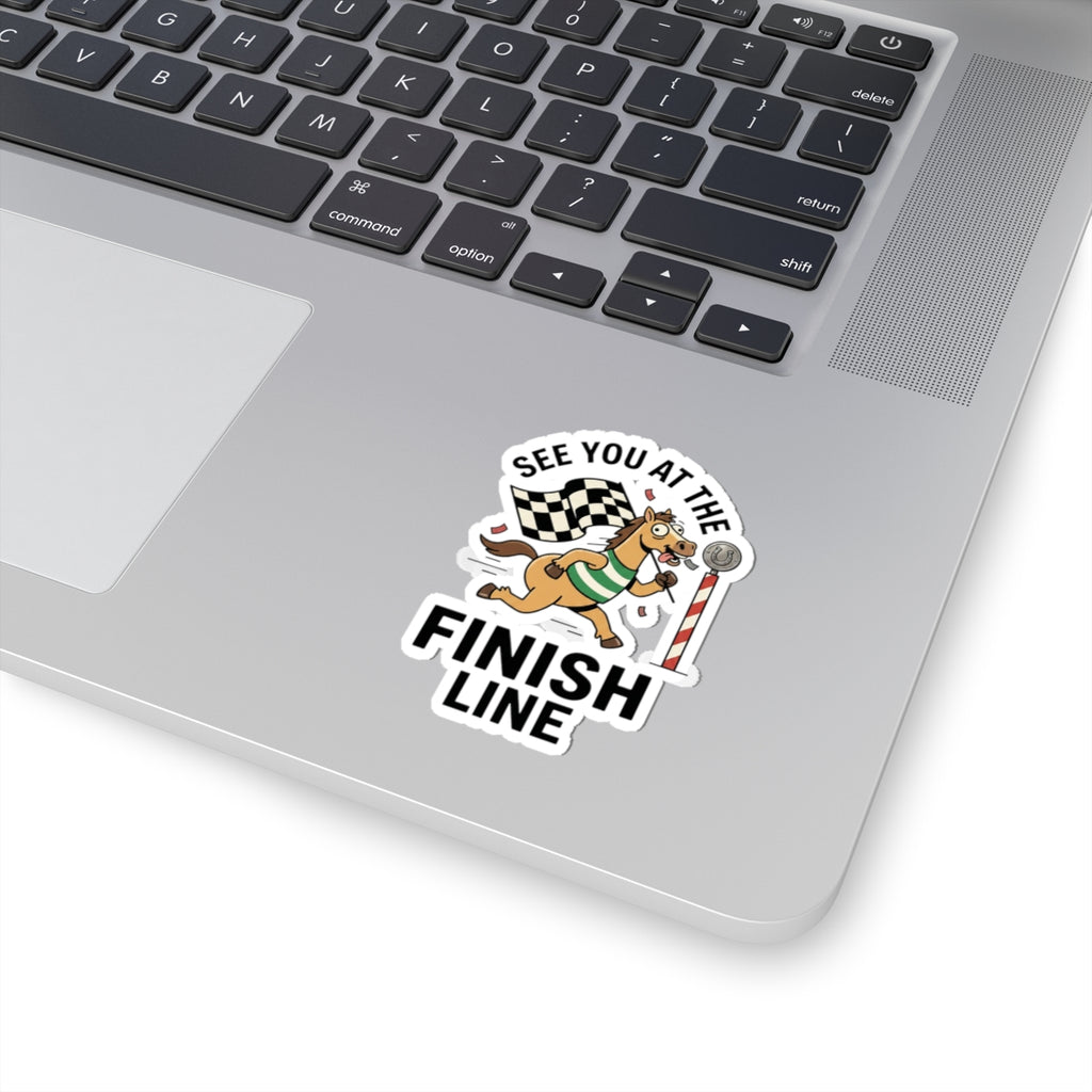 See You At The Finish Line Sticker | Racing Meme, Silly Horse