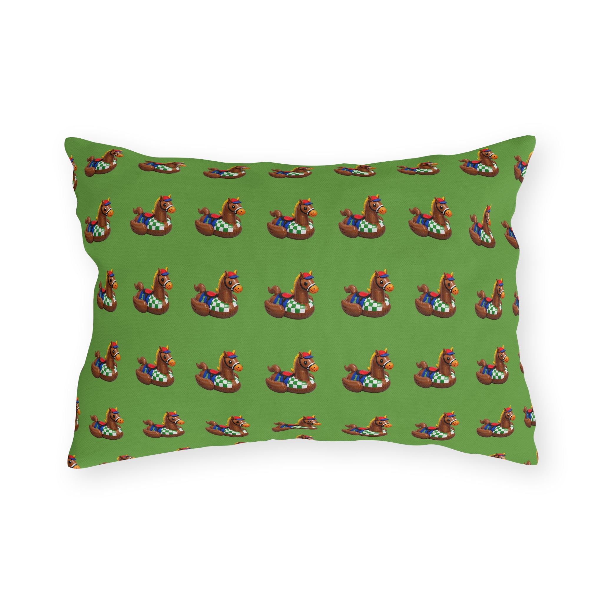 Green comical Horse Rubber Duck Pattern