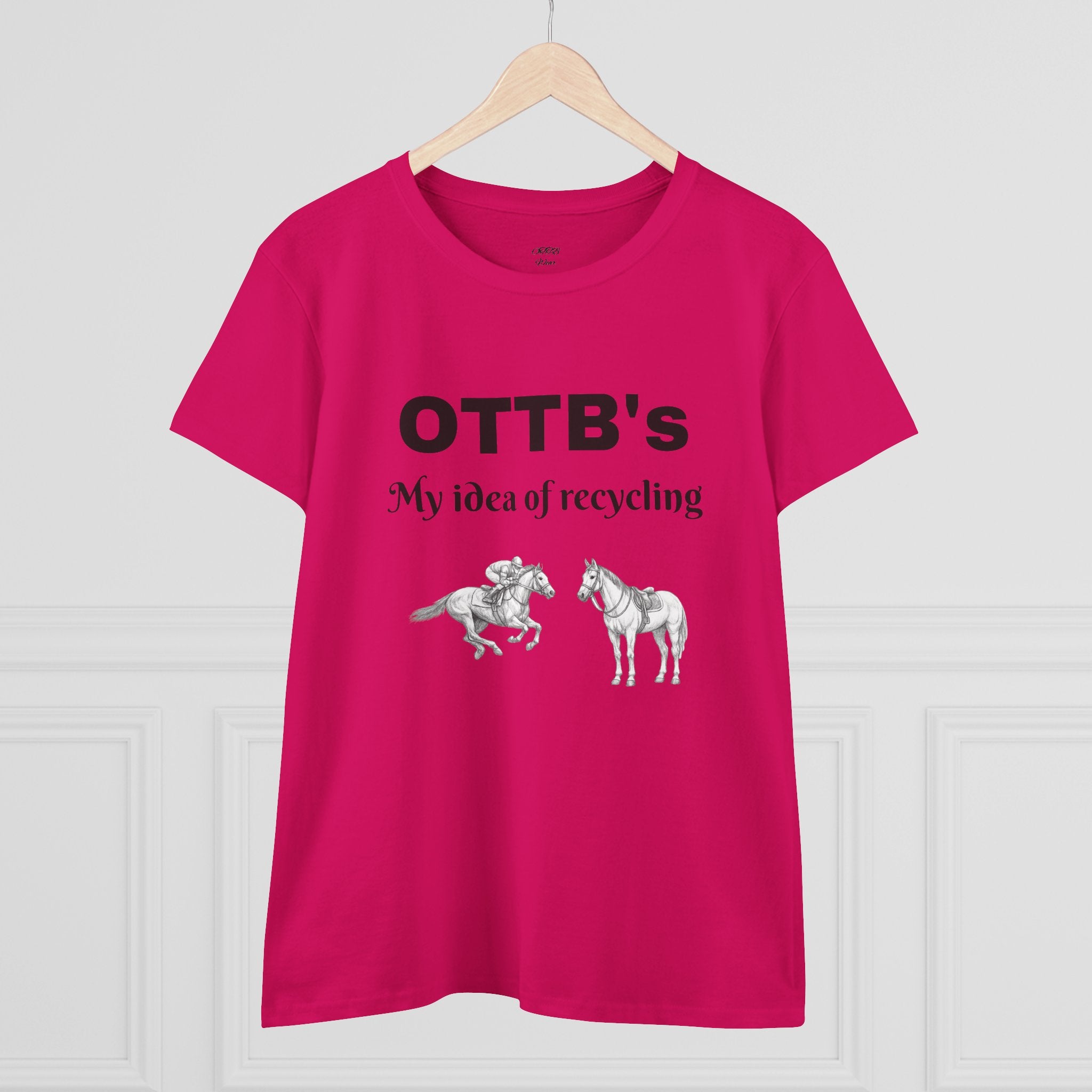 OTTB's Horse T-Shirt - "My idea of recycling" Funny Off-Track Thoroughbred Tee for Equestrians