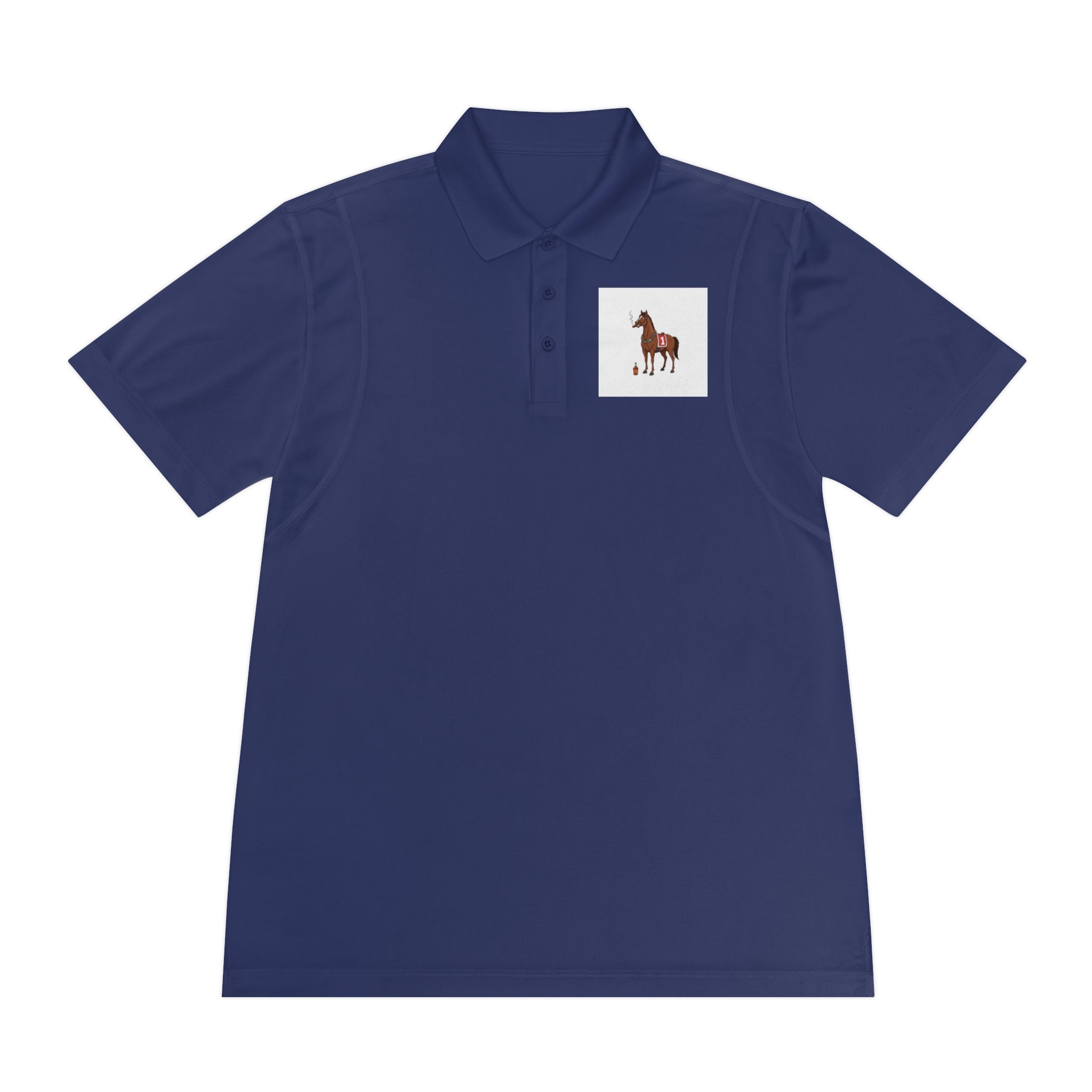 Horse Racing Polo Shirt — Vintage Jockey Saddle & Racing Horse Design
