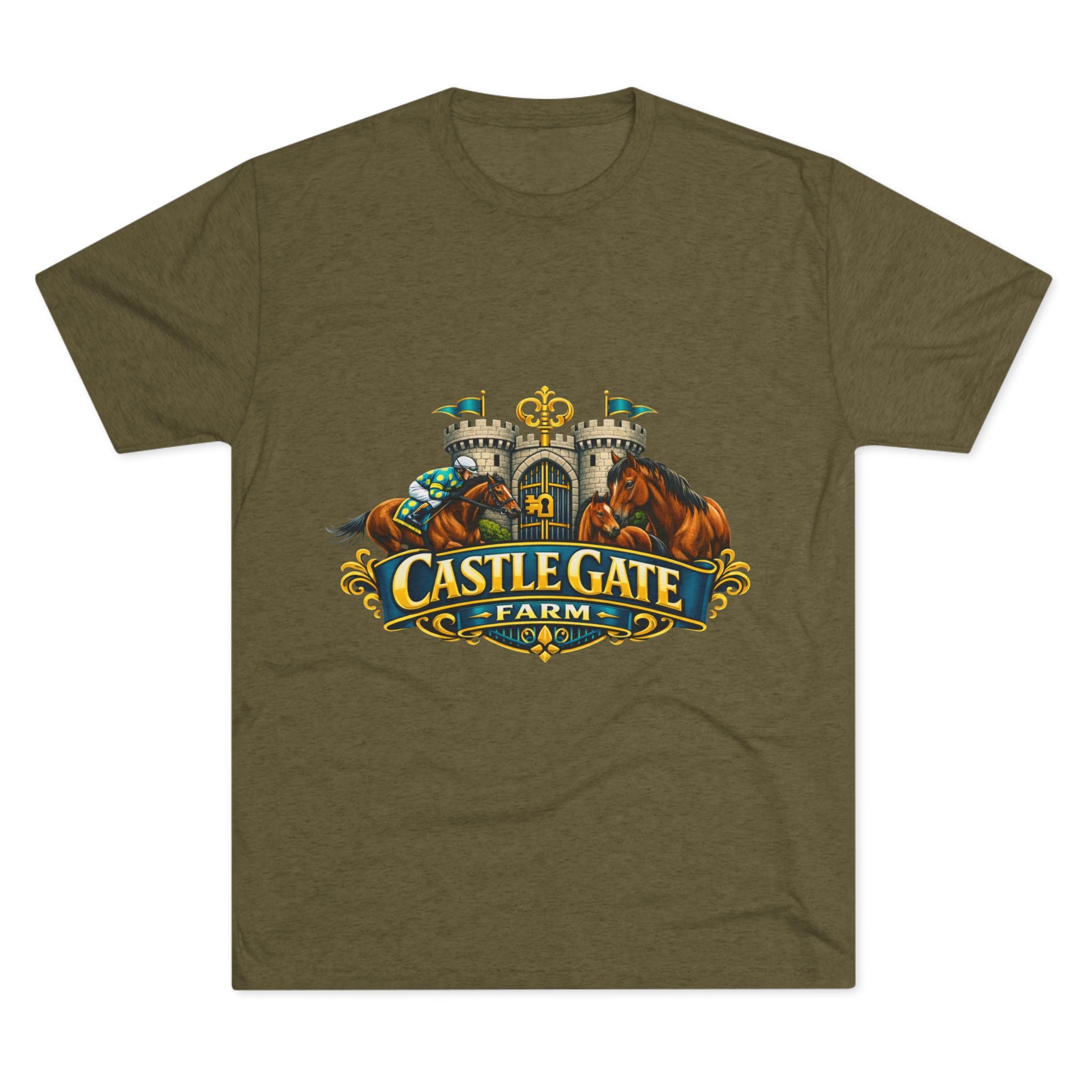 Castle Gate Farm T-Shirt – Retro Crest Logo Tee for Farm Lovers
