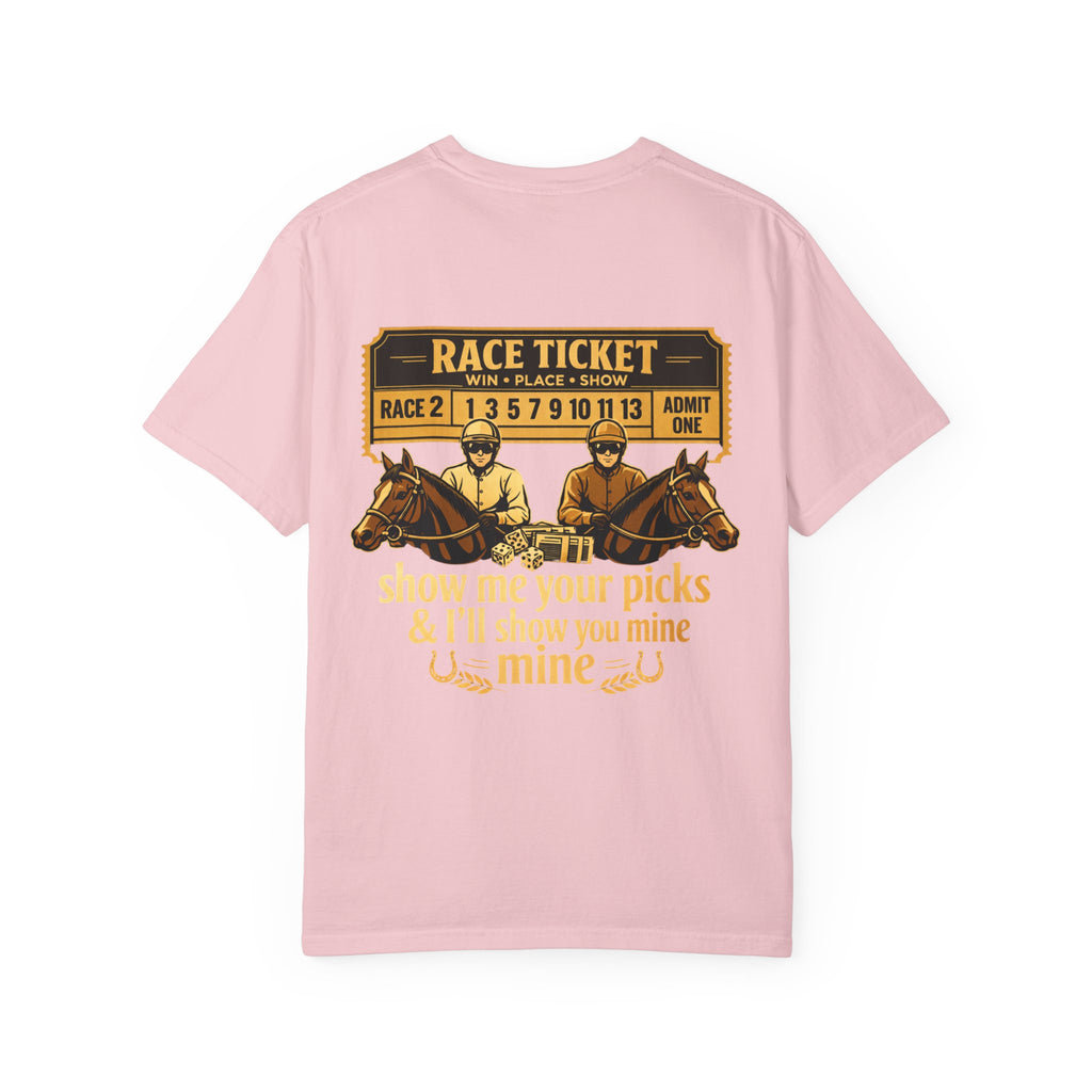 Horse Racing T-Shirt — "Show Me Your Picks" Vintage Race Ticket Design