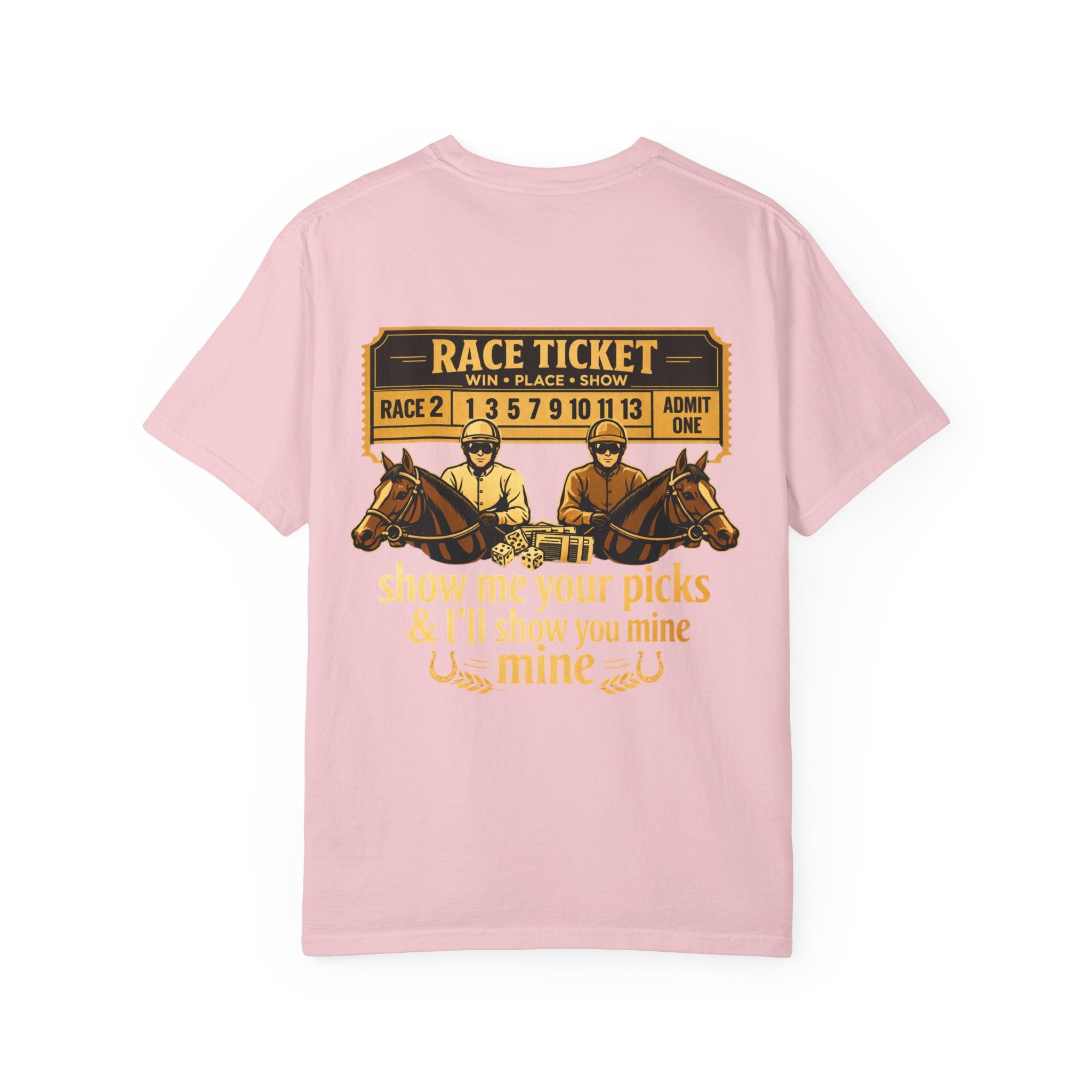 Horse Racing T-Shirt — "Show Me Your Picks" Vintage Race Ticket Design