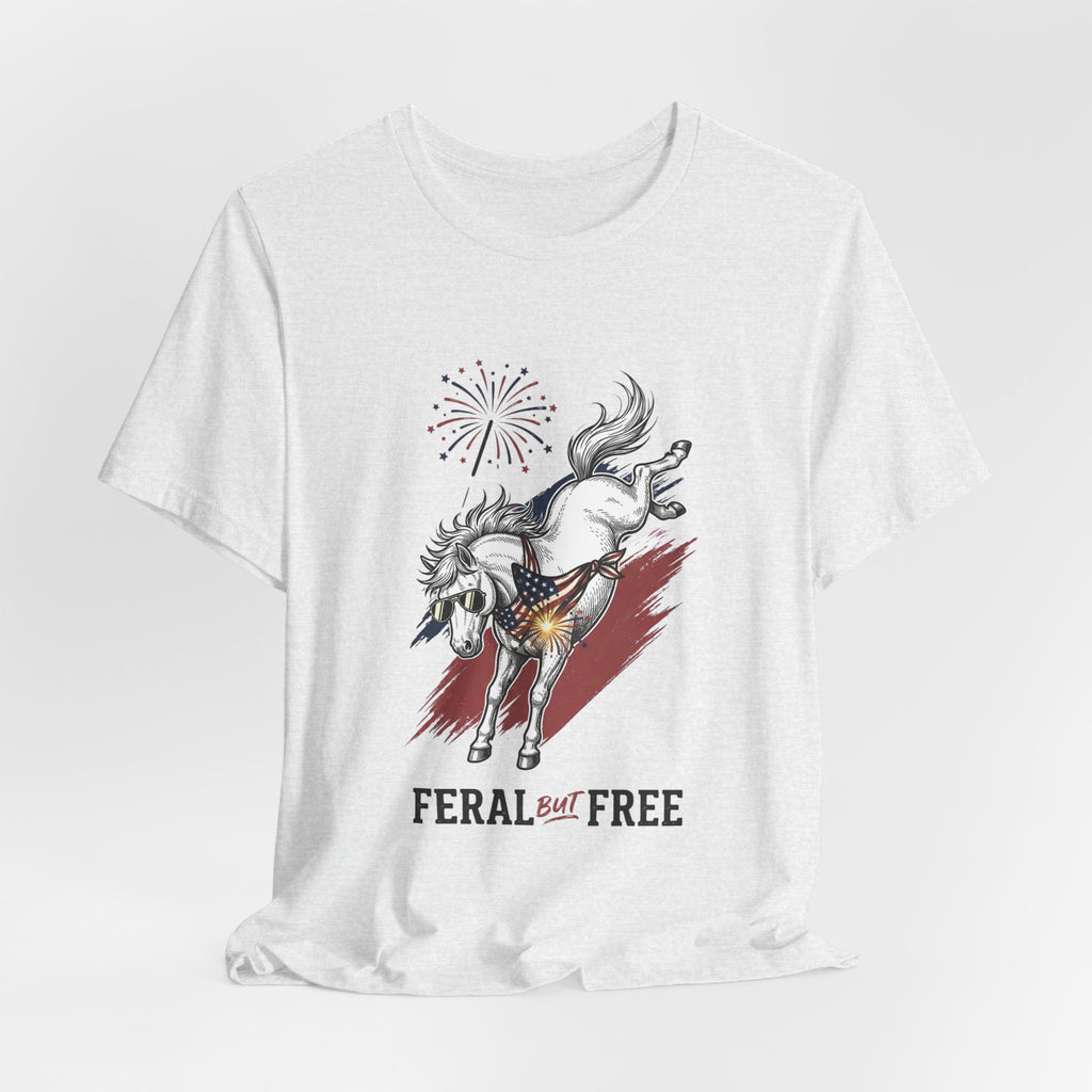 Feral but Free horse illustration Tee | edgy ironic mental health humor