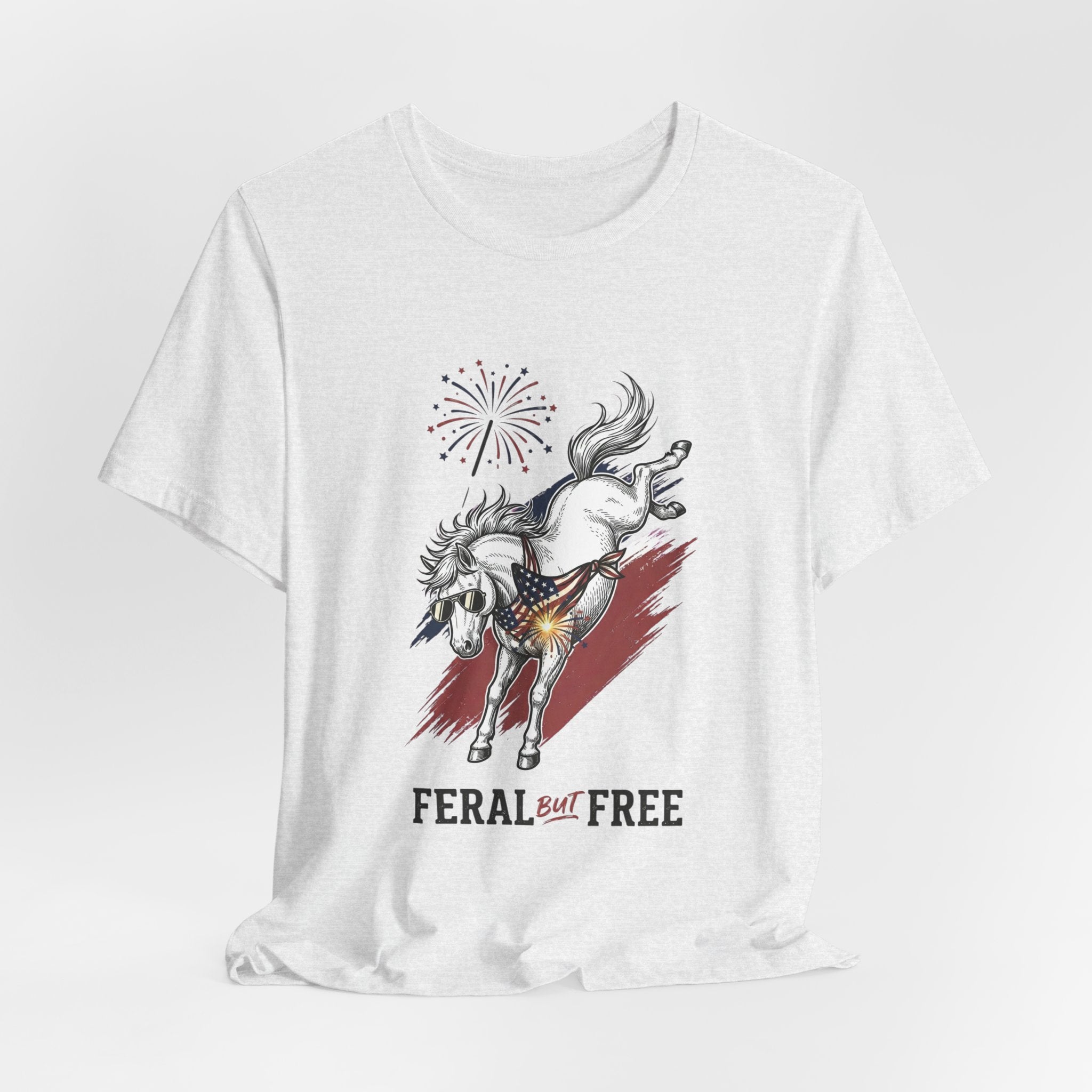Feral but Free horse illustration Tee | edgy ironic mental health humor