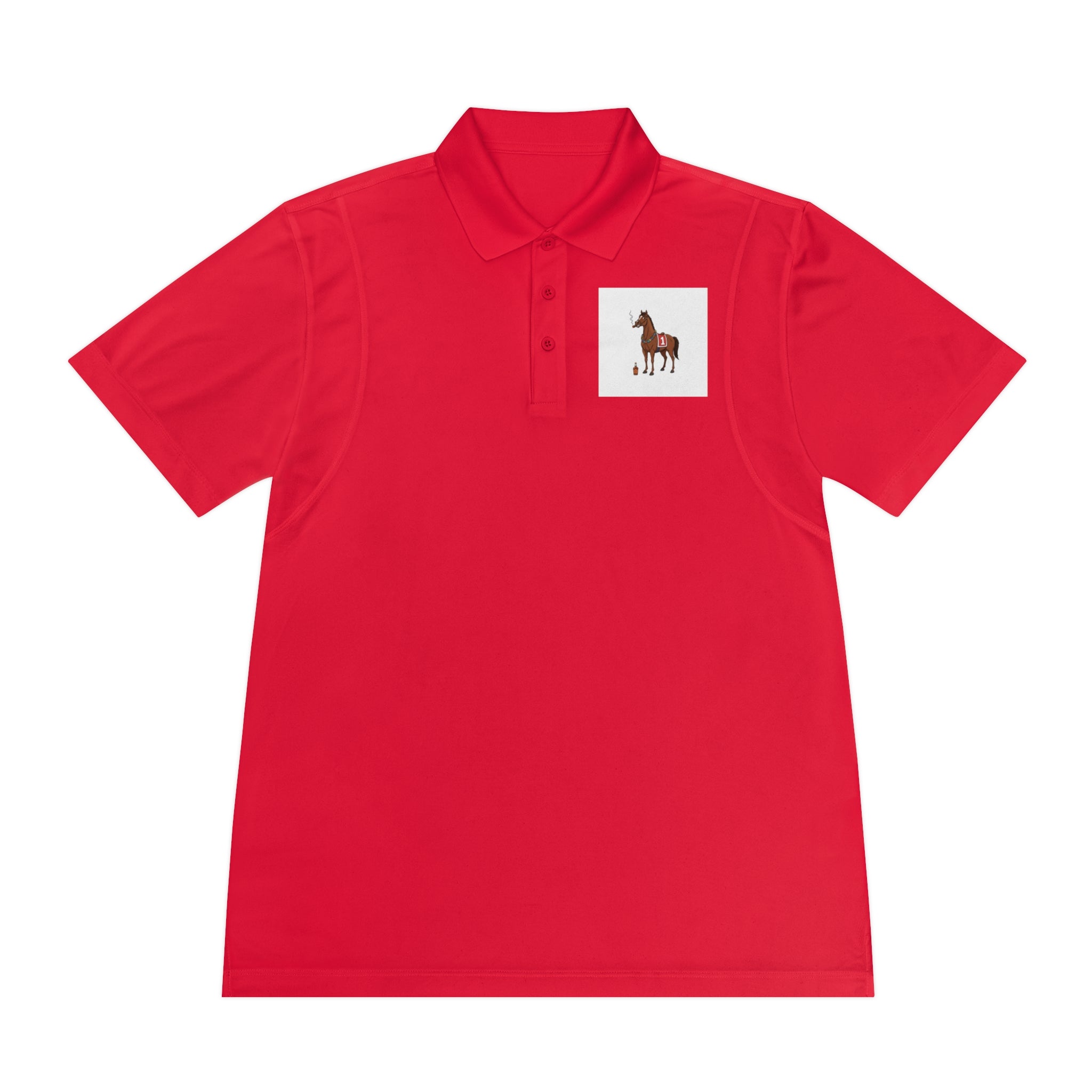 Horse Racing Polo Shirt — Vintage Jockey Saddle & Racing Horse Design