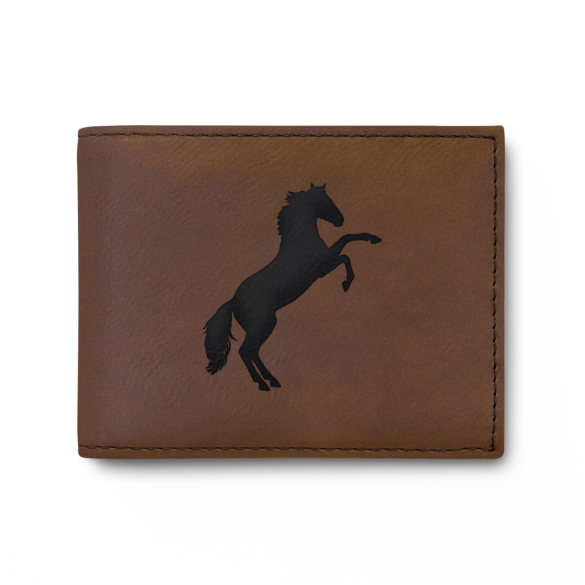 Rearing Horse Bi-Fold Wallet — Leather Wallet with Flip, Equestrian Gift