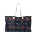 Equestrian Pattern Weekender Bag — Navy Horse & Tackle Travel Tote