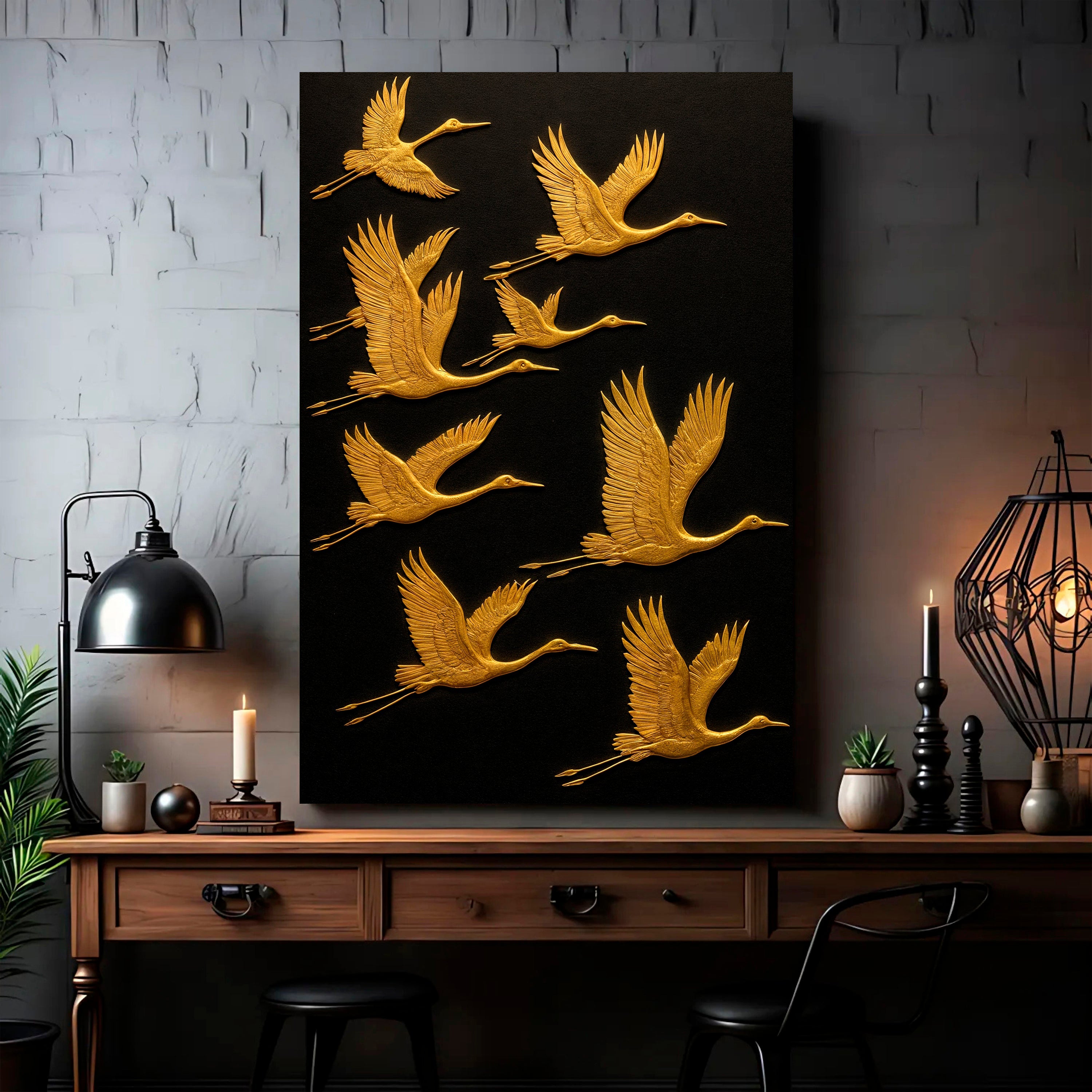 Abstract Sandhill Cranes Wall Art