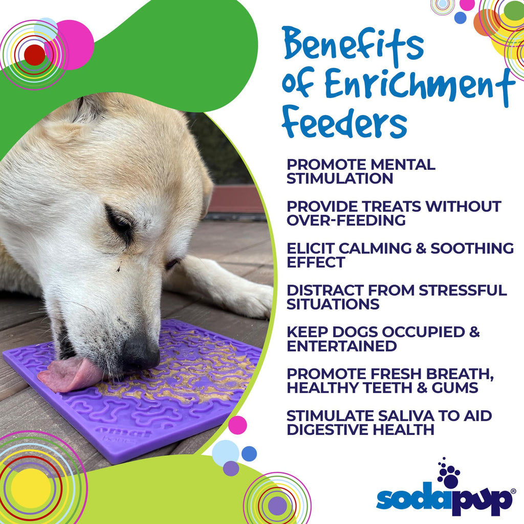 SodaPup Bones eMat Enrichment Lick Mat For Dogs And Cats
