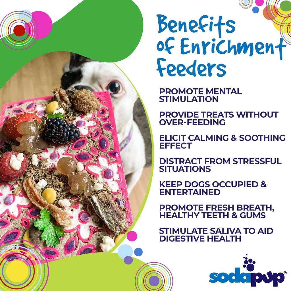 SodaPup Flower Power eMat Enrichment Lick Mat for Dogs and Cats