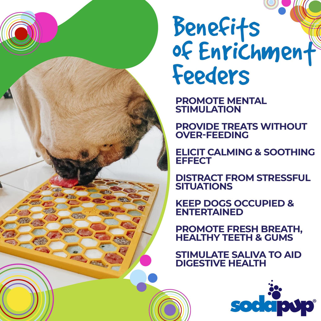 SodaPup Honeycomb eMat Enrichment Lick Mat For Dogs And Cats