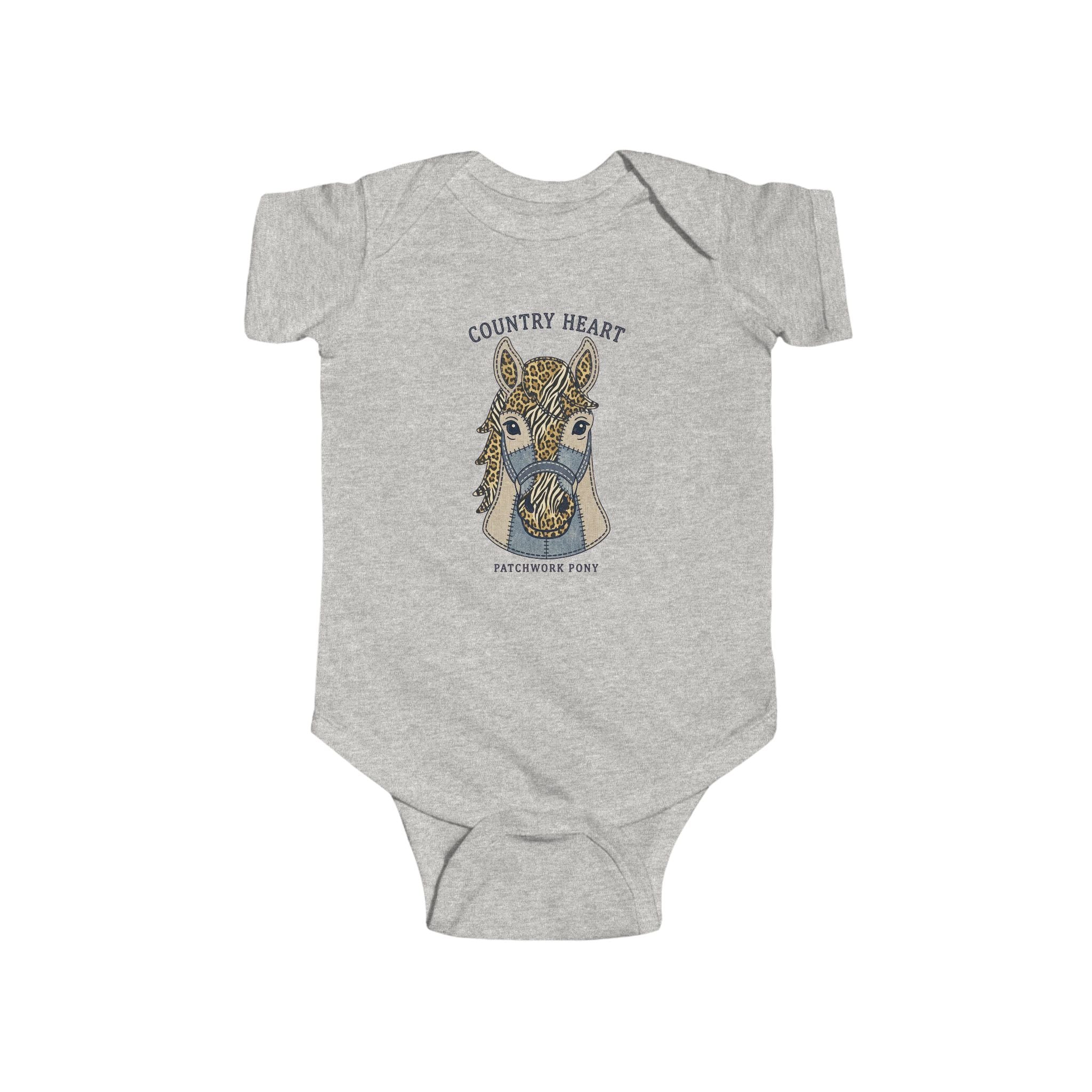 Infant Bodysuit - "Country Heart" Leopard Face Baby Onesie