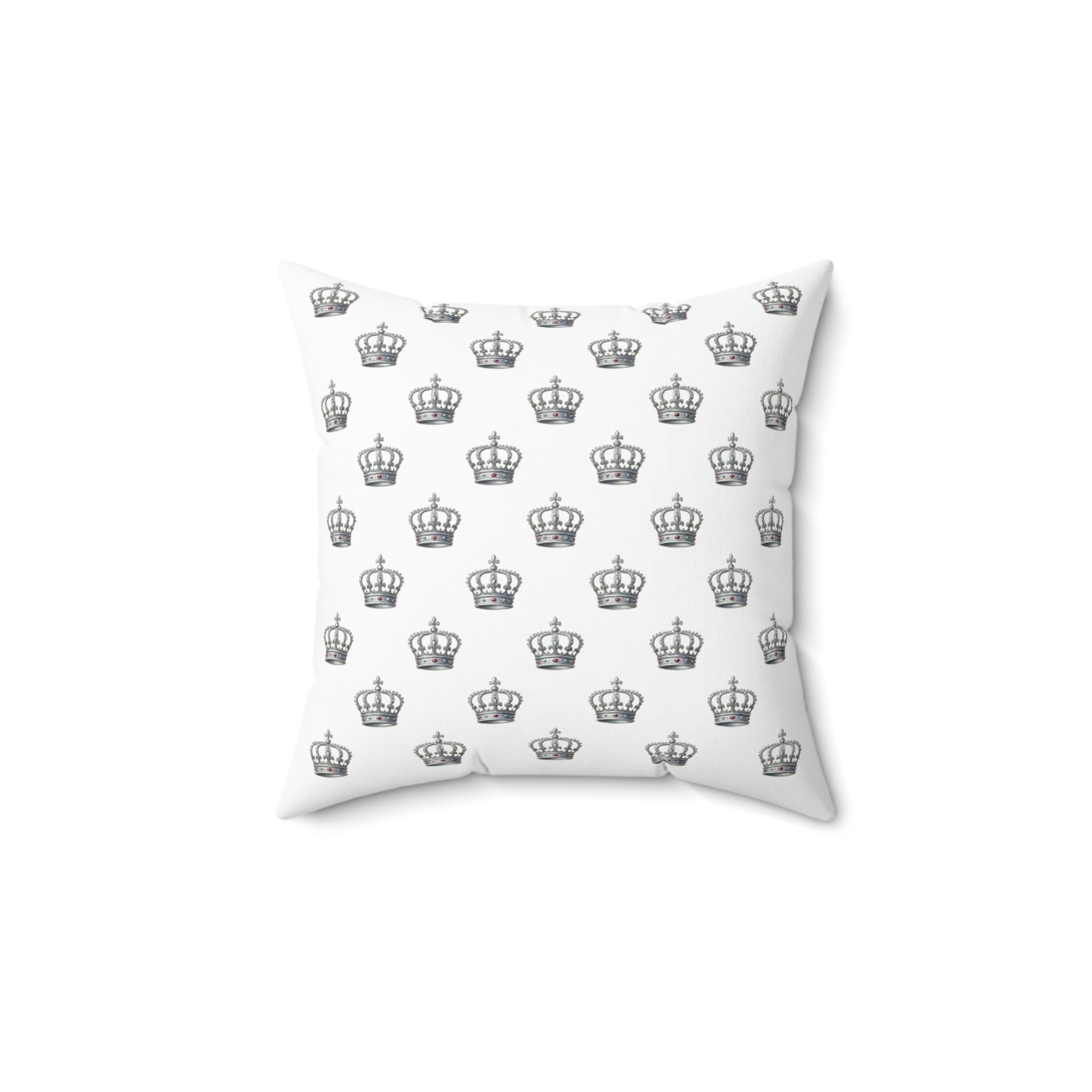 Equestrian Crown Decorative Pillow — Horse Line Art Square Throw Pillow