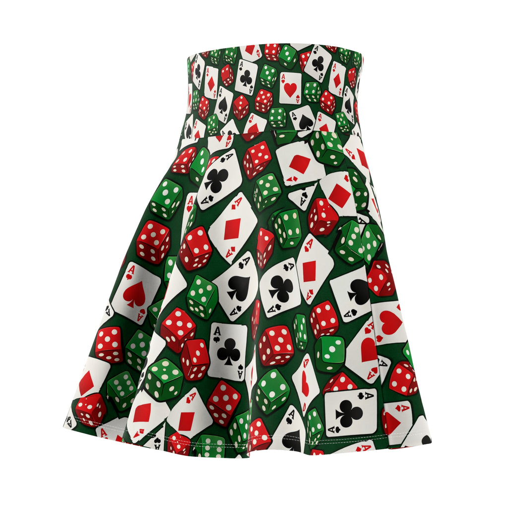 Casino Dice & Cards Skater Skirt Gambling Pattern