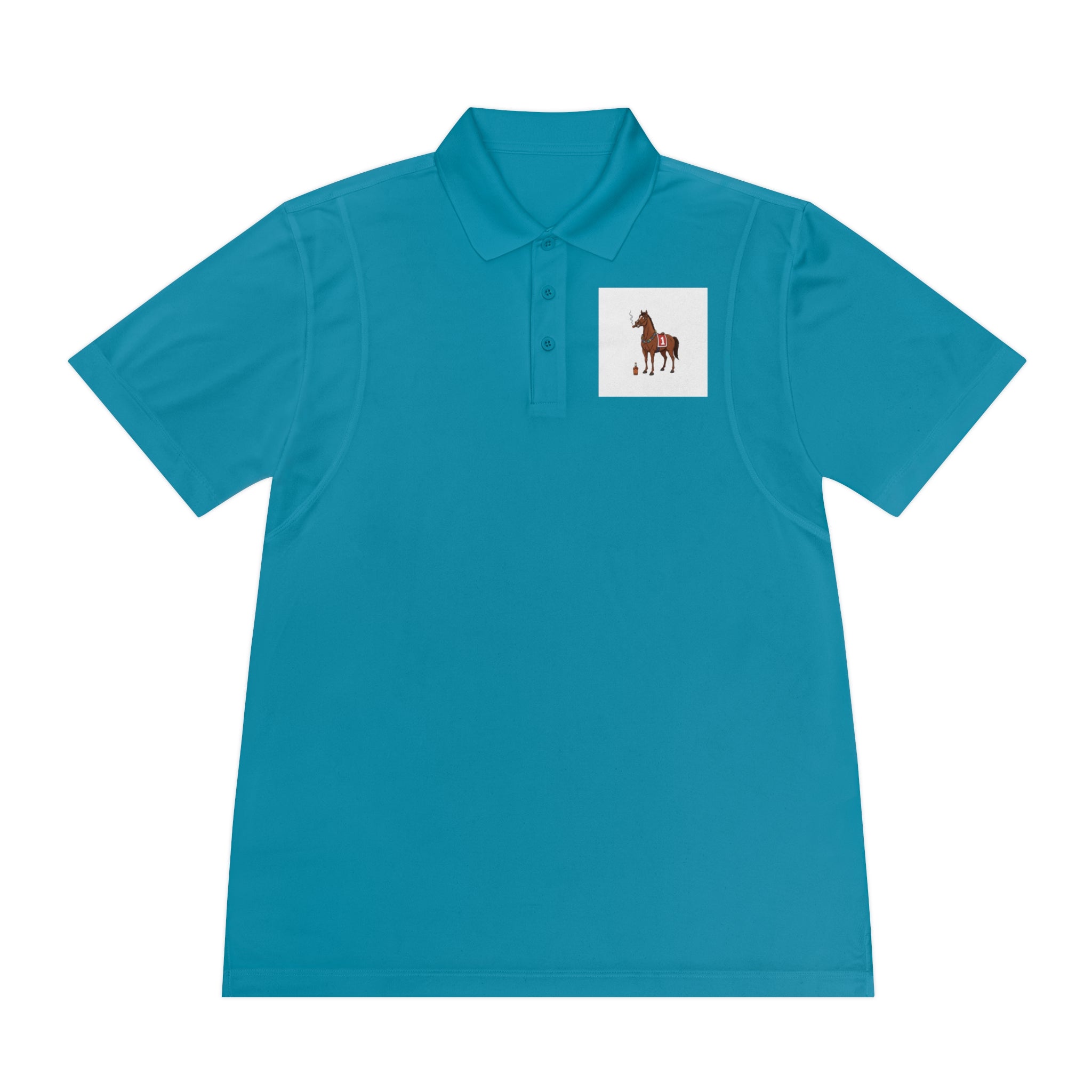 Horse Racing Polo Shirt — Vintage Jockey Saddle & Racing Horse Design