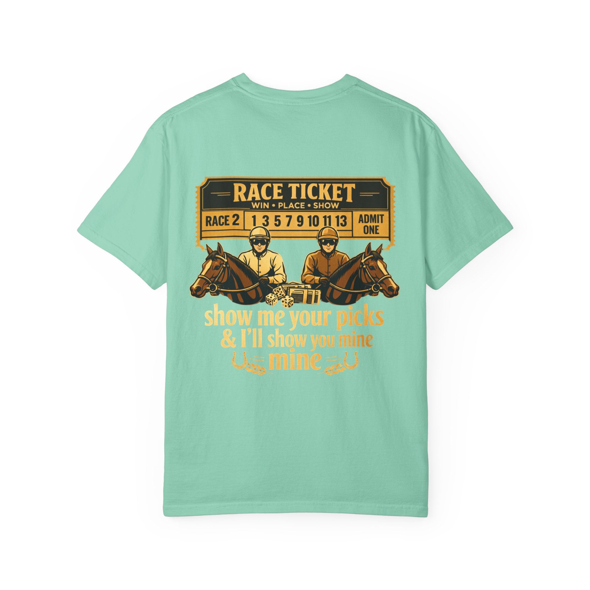 Horse Racing T-Shirt — "Show Me Your Picks" Vintage Race Ticket Design