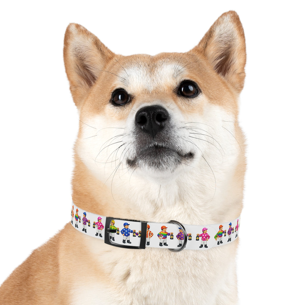 Comical lawn jockey waterproof dog collar