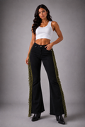 Texas Sun Bell Bottom Jean Olive Fringe