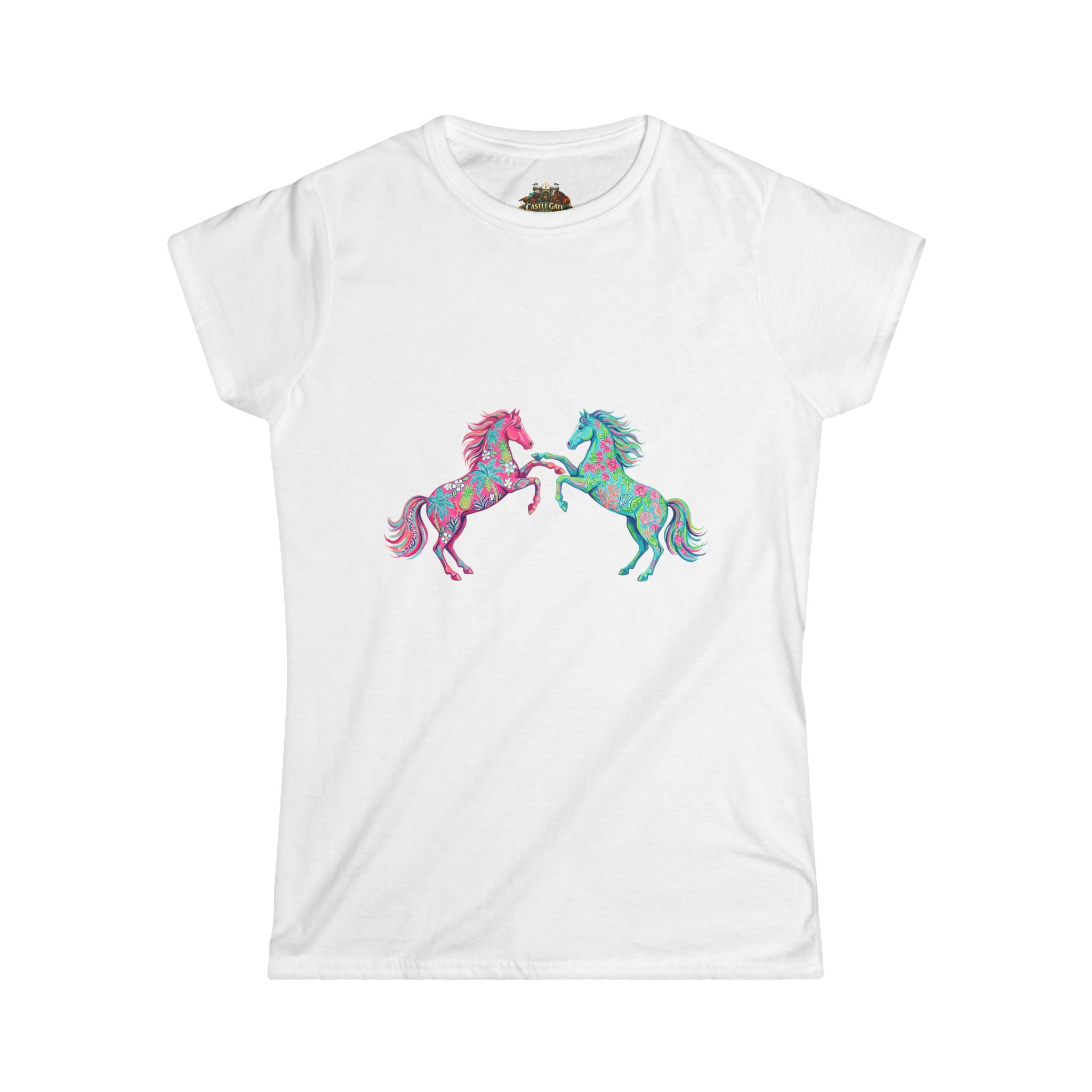 Whimsical Rearing Horses Tee