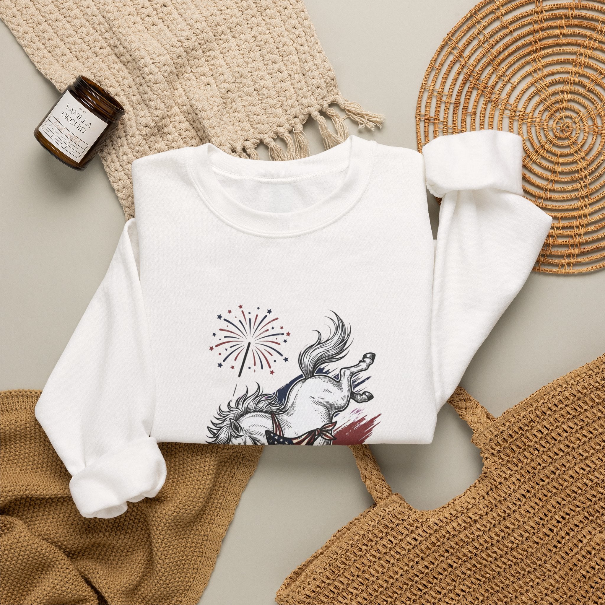 Feral but Free horse illustration Sweatshirt | quirky millennial humor