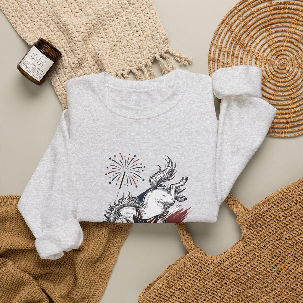 Feral but Free horse illustration Sweatshirt | quirky millennial humor