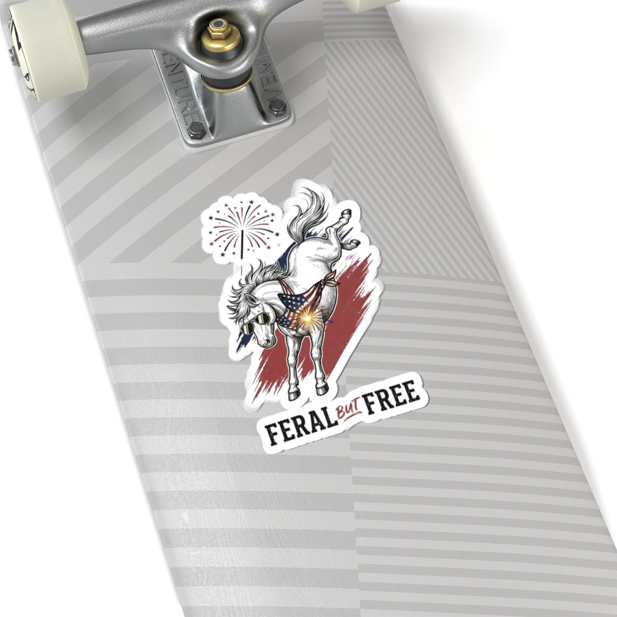 Feral But Free naughty pony sticker, kiss-cut vinyl sticker | witty mental exhaustion