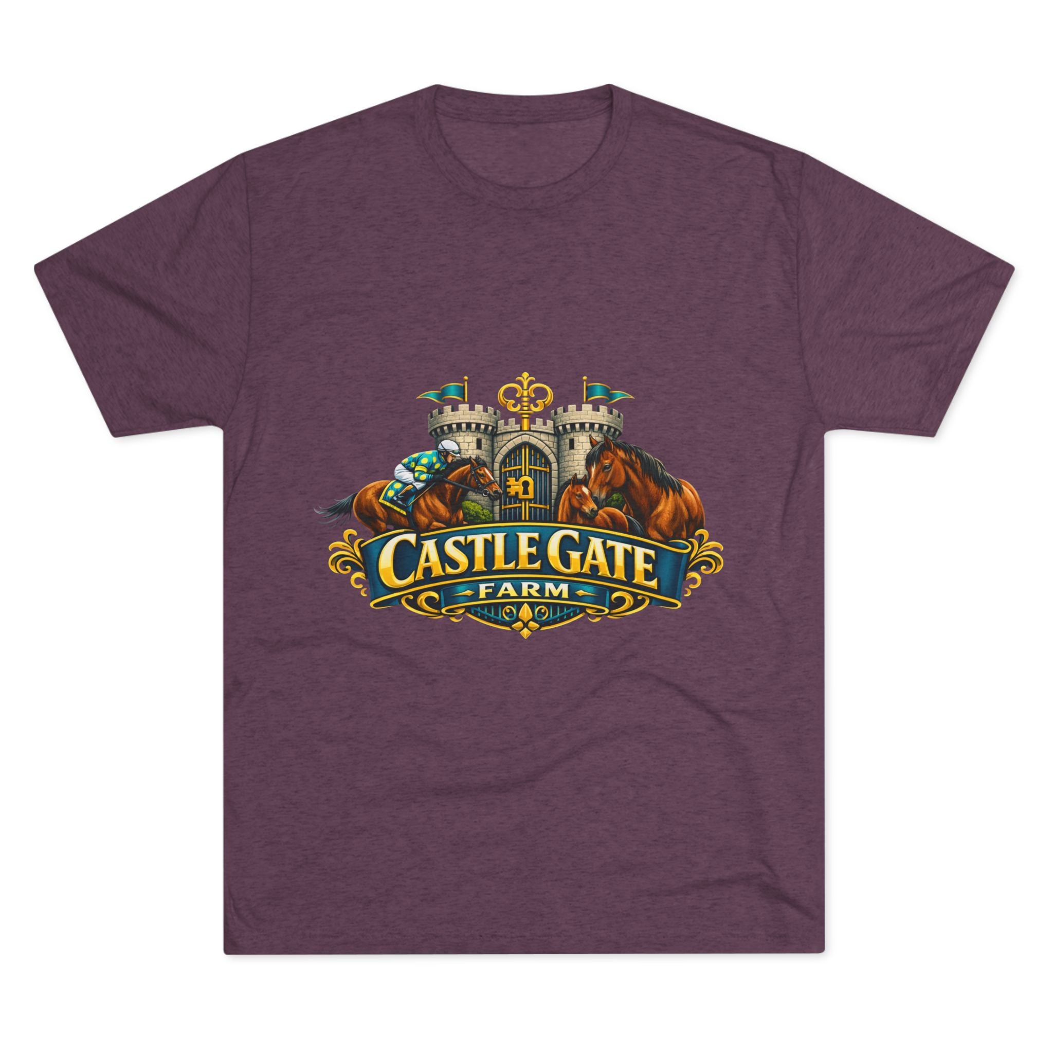 Castle Gate Farm T-Shirt – Retro Crest Logo Tee for Farm Lovers