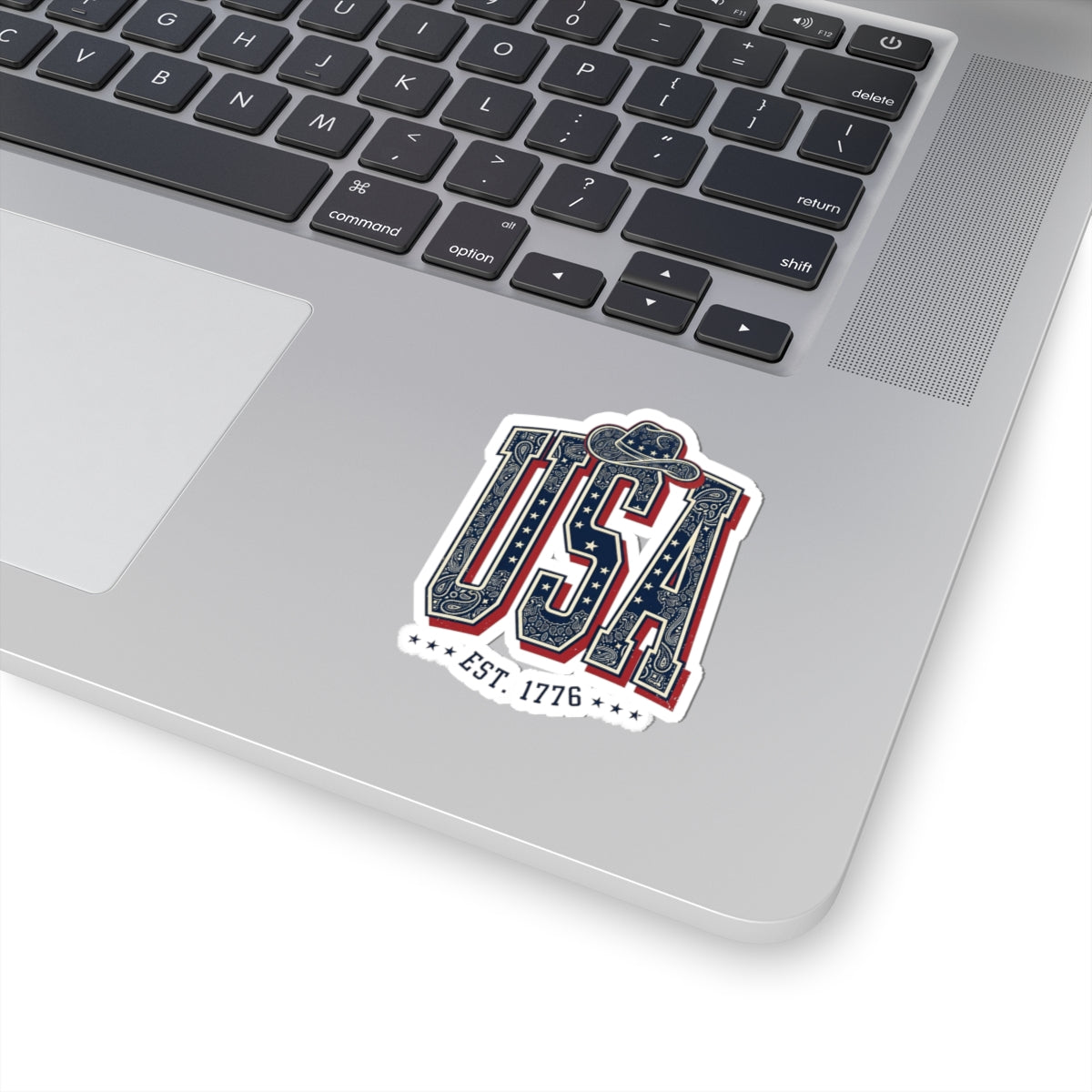 USA Patriotic Bandana Lettering Sticker | 4th of July Americana