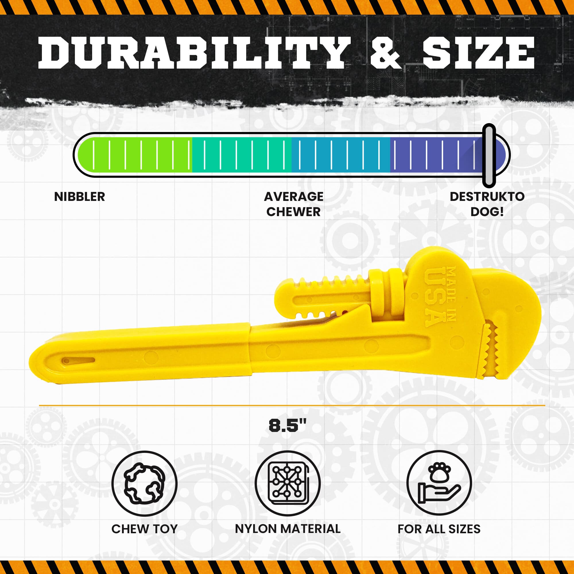 SodaPup Pipe Wrench Nylon Dog Toy For Aggressive Chewers