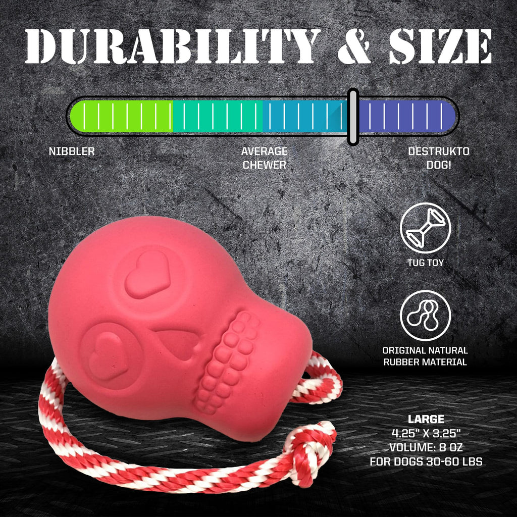 SodaPup Usa-K9 Skull Dog Chew Toy And Treat Dispenser