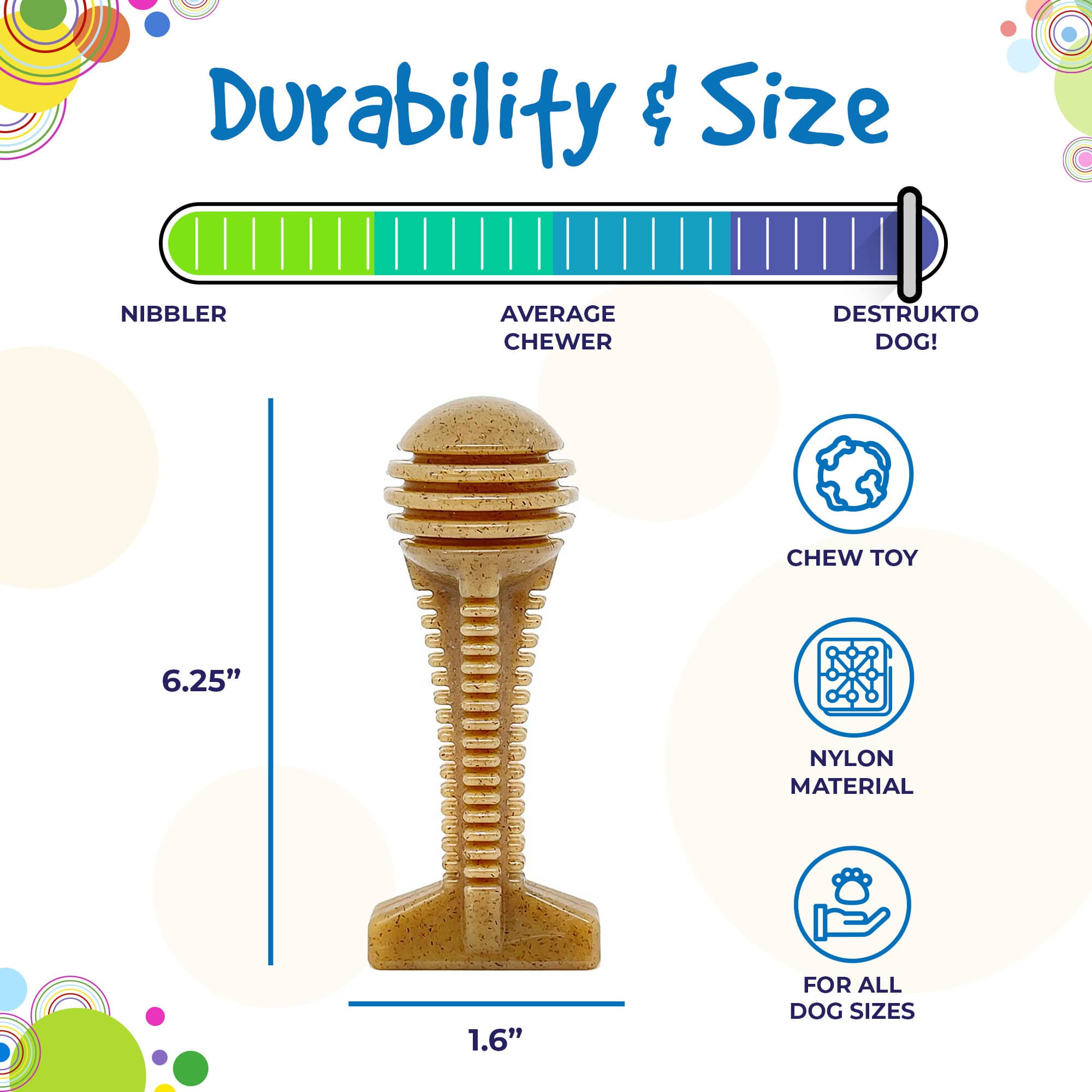 Honey Bone Dental Tower Nylon Chew Toy For Aggressive Chewers