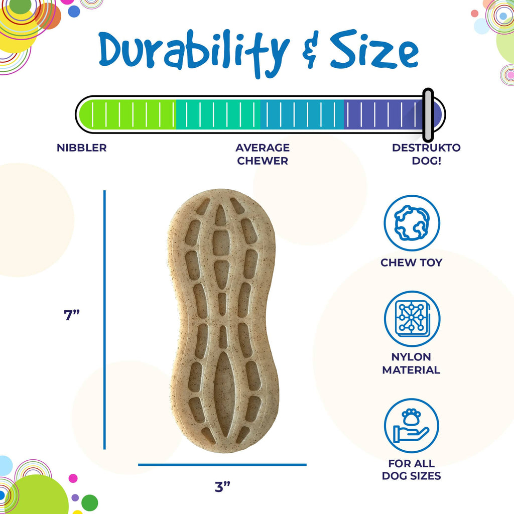 SodaPup Peanut eChew Nylon Dog Chew Toy Durable For Aggressive Chewers